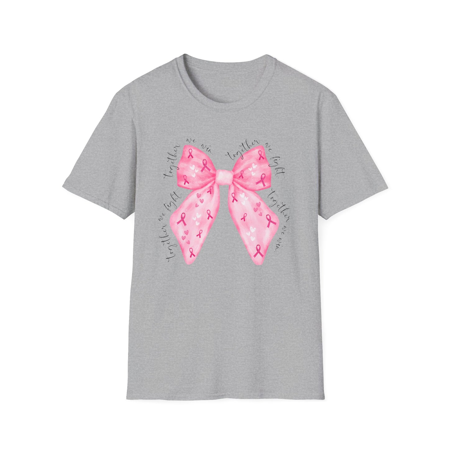 We Fight, We Win- Breast Cancer Awareness Tee, Unisex Softstyle T-Shirt