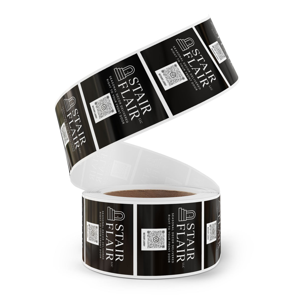 Stair Flair - Square Sticker Rolls — Personalized Branded QR Logo Labels