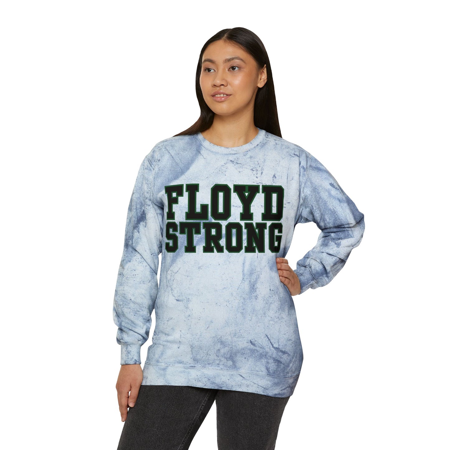 Floyd Strong (no back) Color Blast Crewneck Sweatshirt for School Spirit