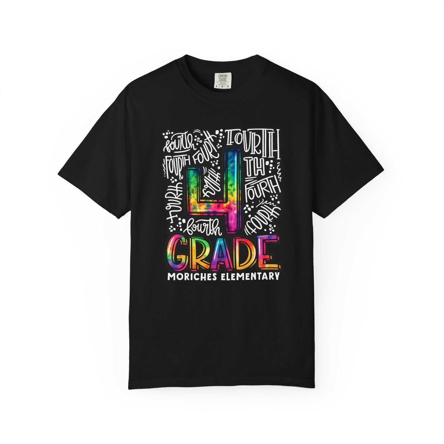 Olivo- 4th Grade Colorful Tie-Dye School T-Shirt — Personalized