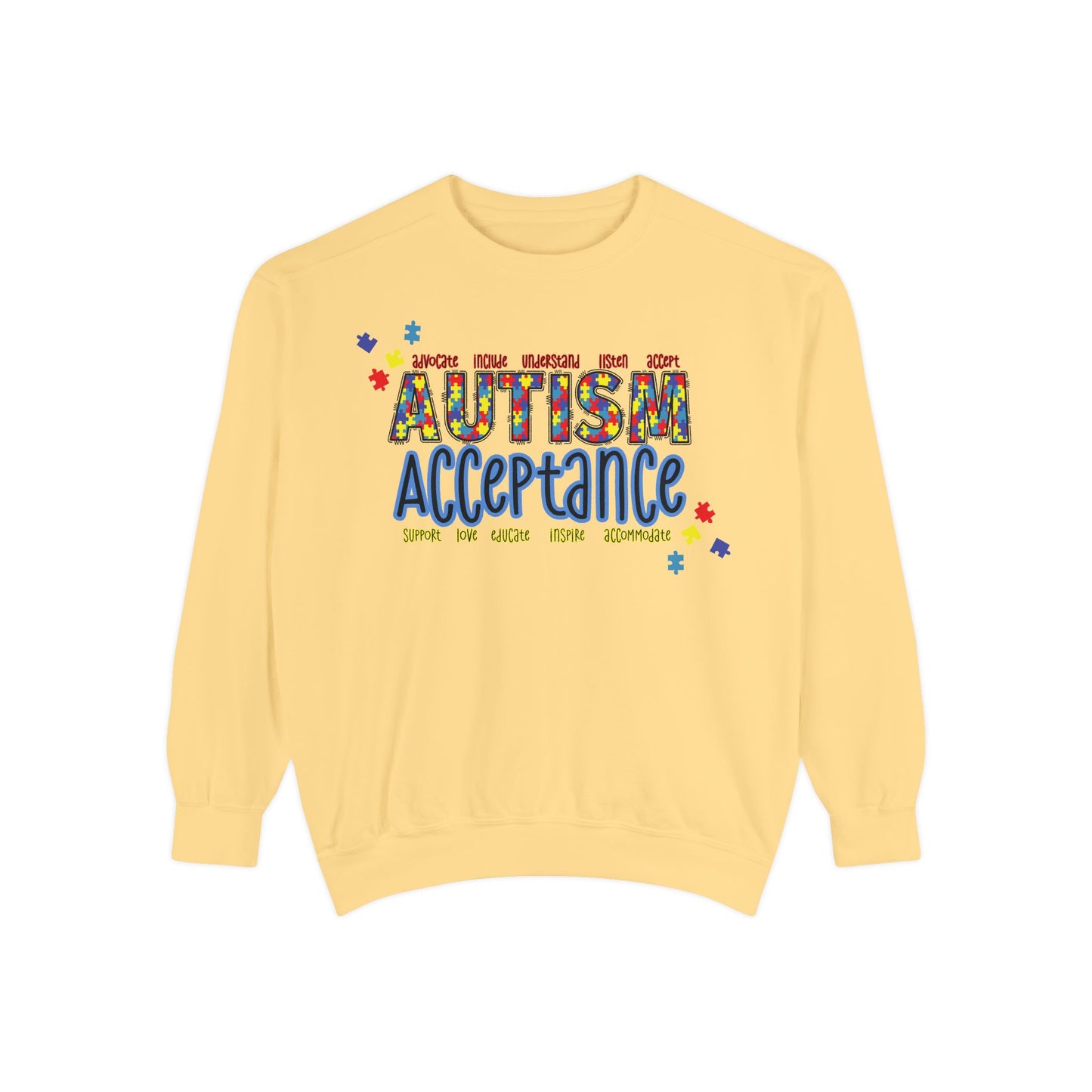Autism Acceptance Puzzle Piece Sweatshirt — Awareness Collection