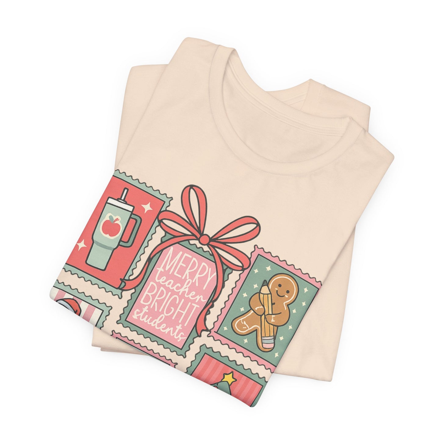 Merry Teacher, Bright Students— Christmas Unisex T‑Shirt