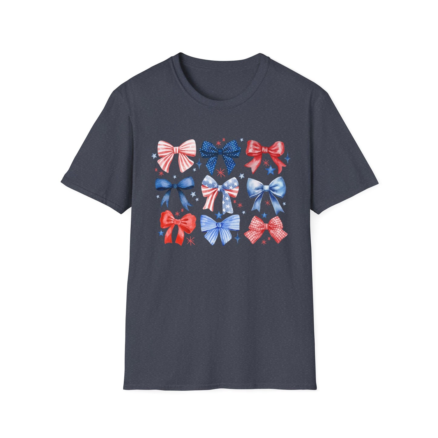 Patriotic Bow Graphic Tee for Celebrations- Holiday