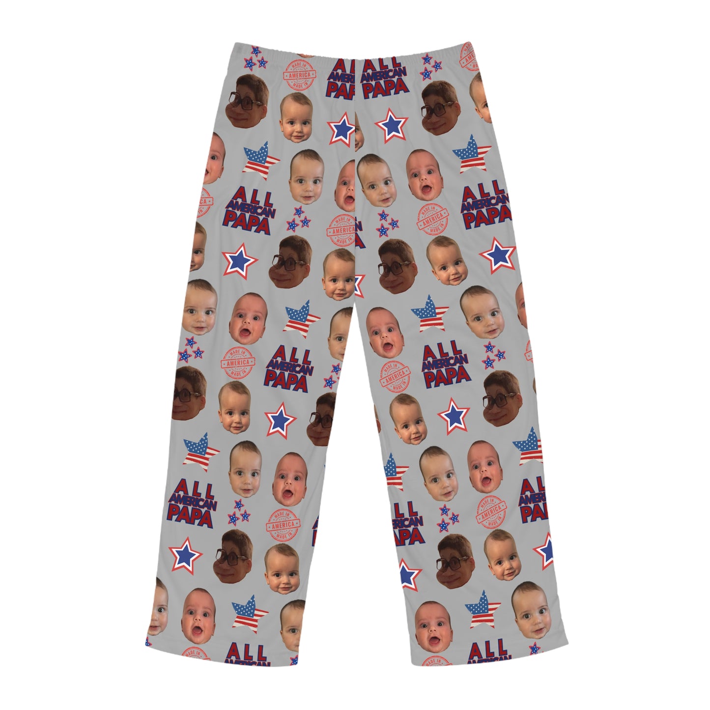 Alyssa- Personalized- Funny Baby Faces Men's Pajama Pants, Cute Sleepwear, Unique Gift for Dads