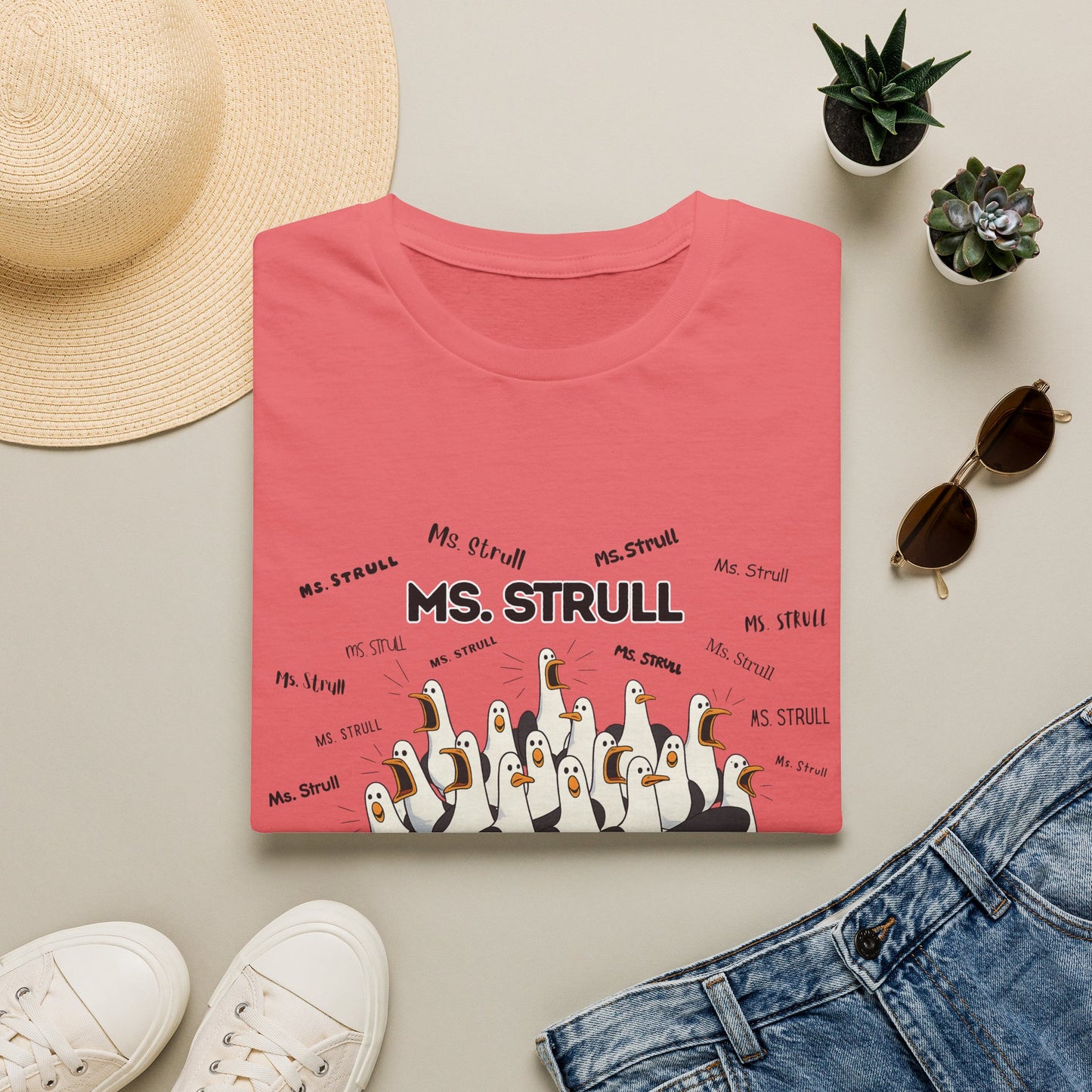 Ms. Strull - Seagull Crew Graphic T-Shirt — Personalized
