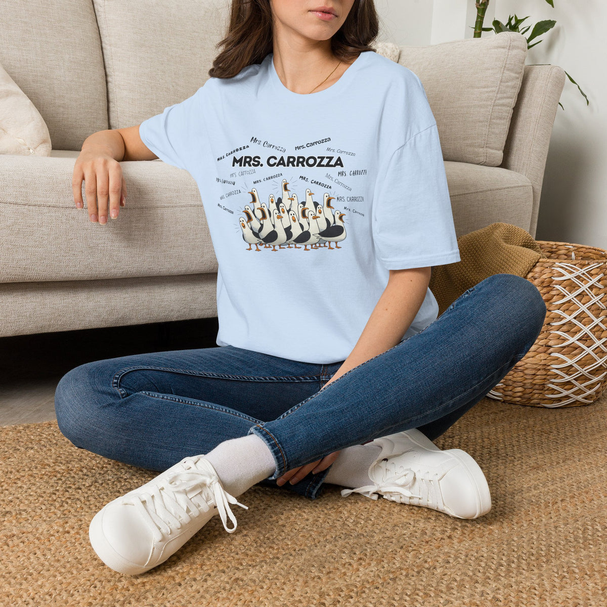 Mrs. Carrozza- Seagull Crew Graphic T-Shirt — Personalized