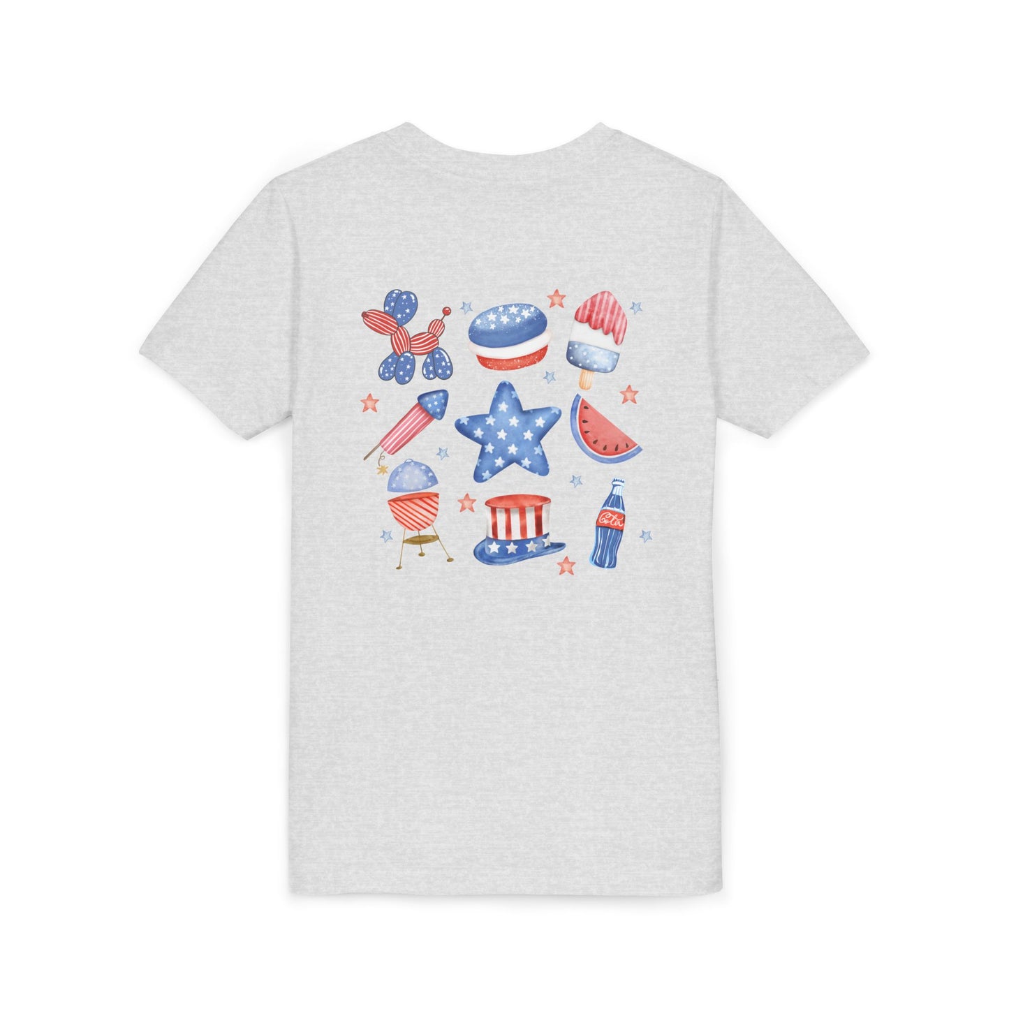 Stars, Stripes & Snacks Youth Tee for Kids, USA - Kids Short Sleeve Shirt, Holiday Mini