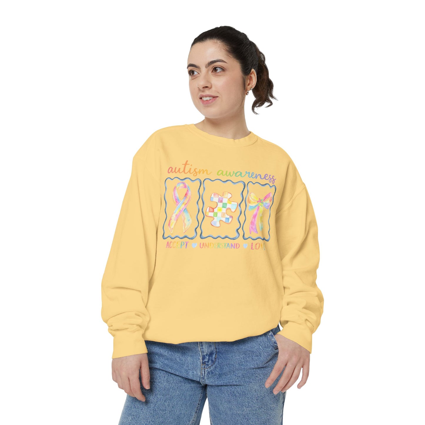 Autism Awareness Sweatshirt — "Accept Understand Love"