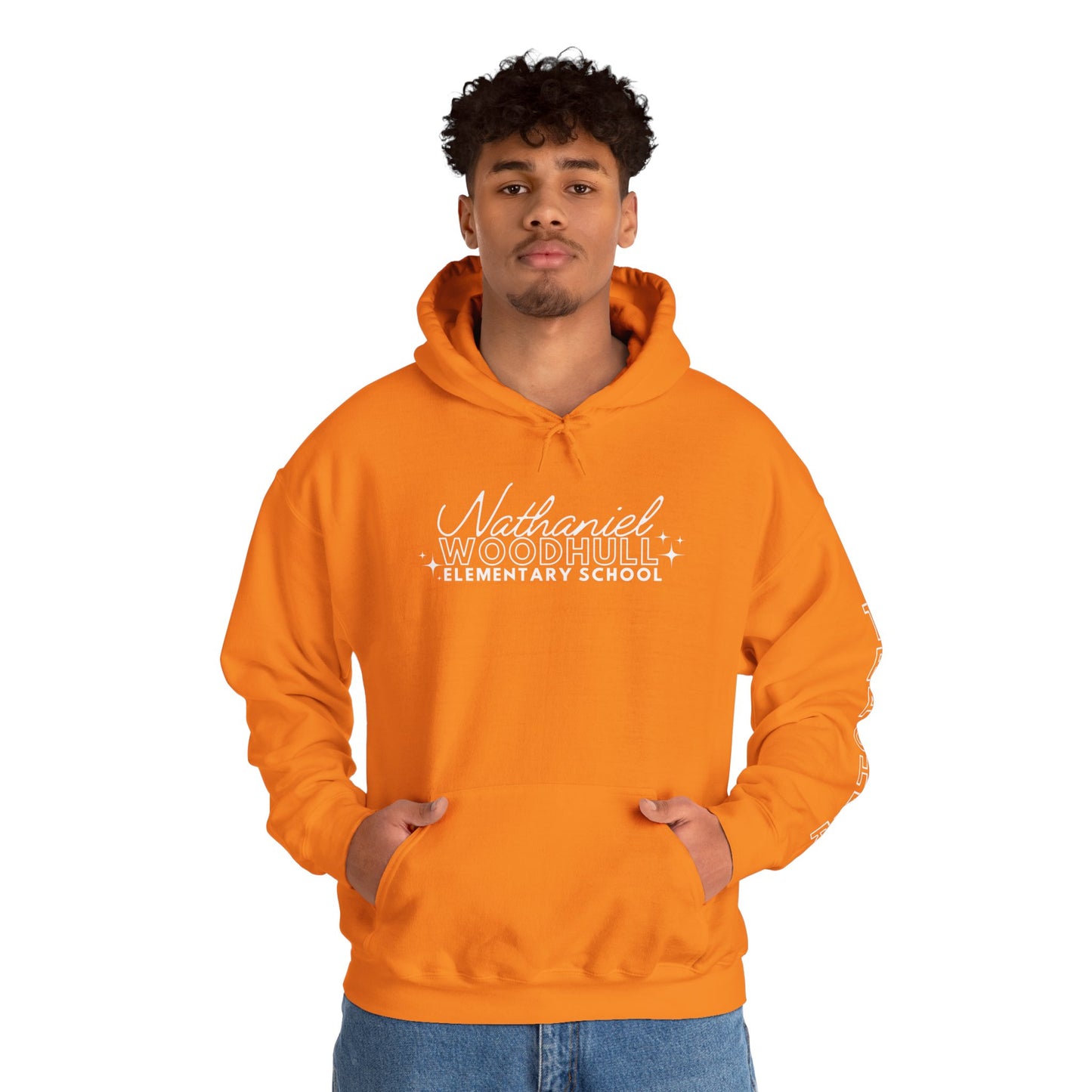 Woodhull Teacher Simple Design Hoodie w/ Teacher on Sleeve - Cozy Unisex Sweatshirt