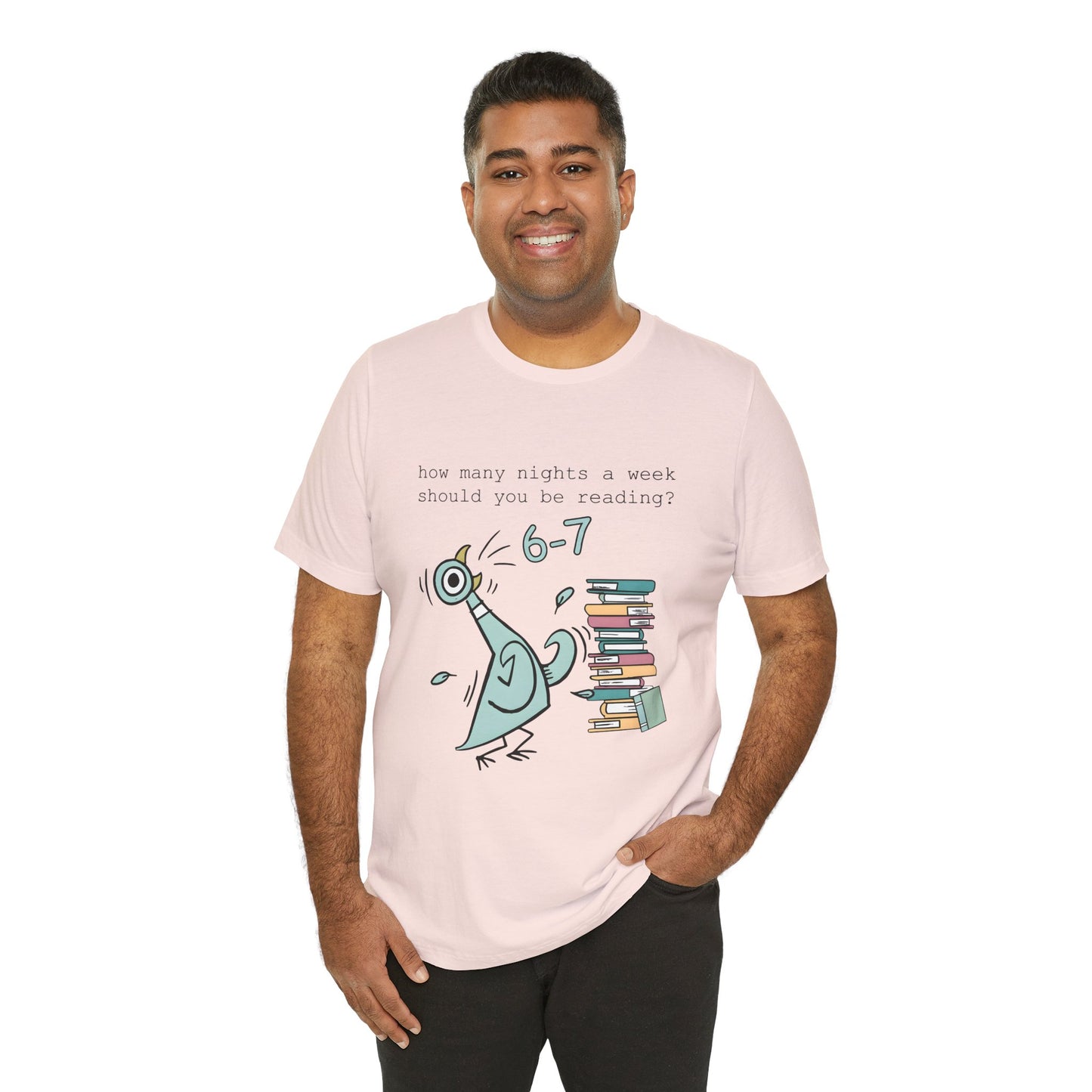 Pigeon Reading- 6 7 — Teacher Unisex T‑Shirt