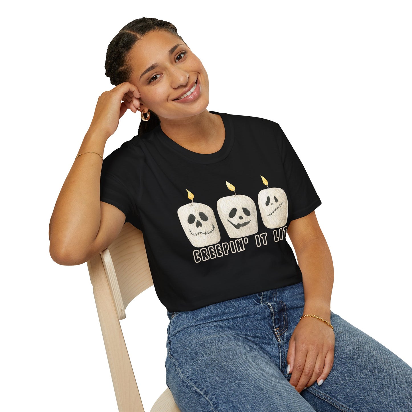 Creepin' it Lit Halloween Themed T-Shirt- Unisex Softstlye