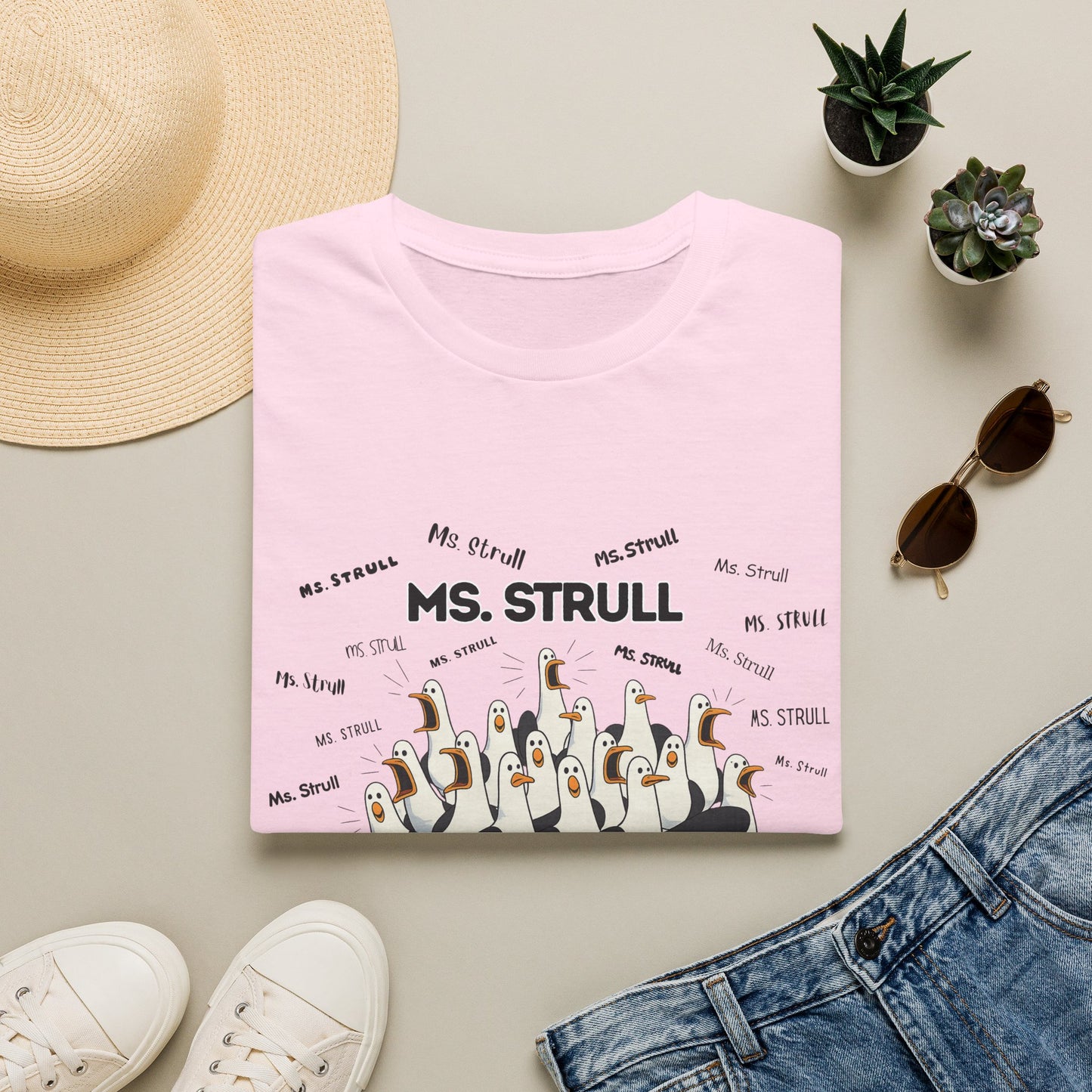 Ms. Strull - Seagull Crew Graphic T-Shirt — Personalized