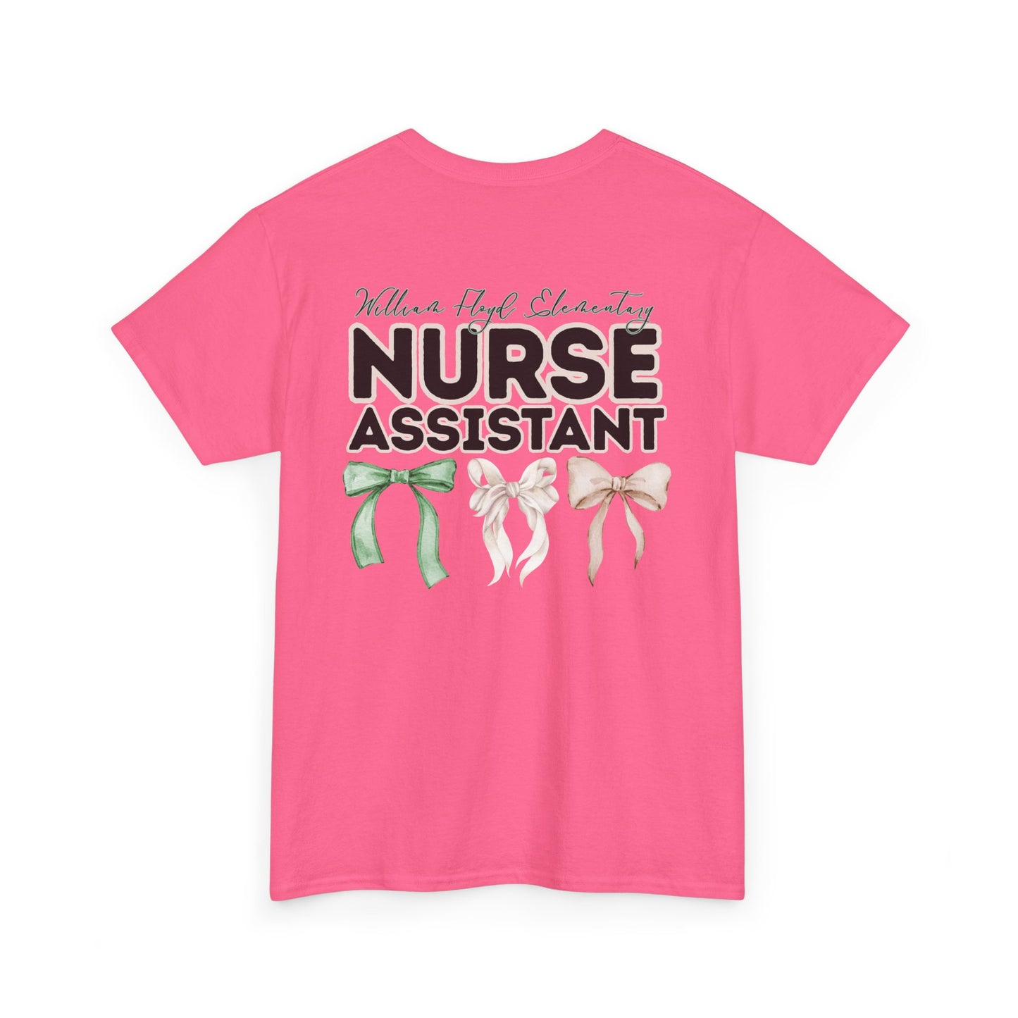 WFE Nurse Assistant and Bows- Unisex Heavy Cotton Tee with Bow Design