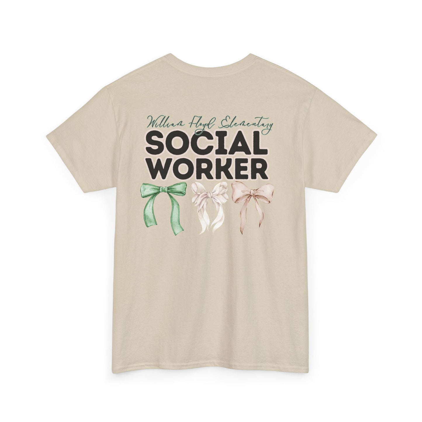 WFE Social Worker and Bows- Unisex Heavy Cotton Tee with Bow Design