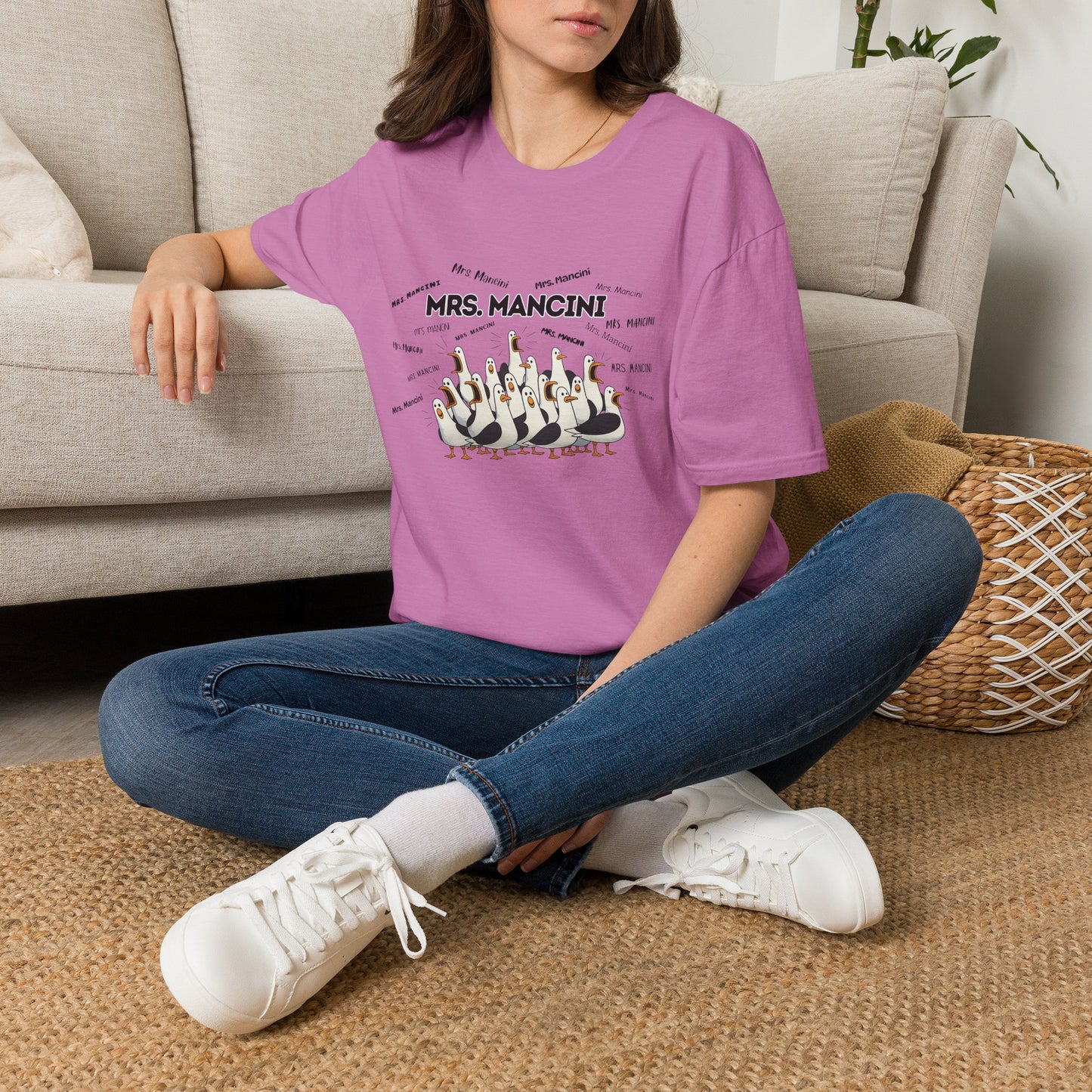 Mrs. Mancini - Seagull Crew Graphic T-Shirt — Personalized