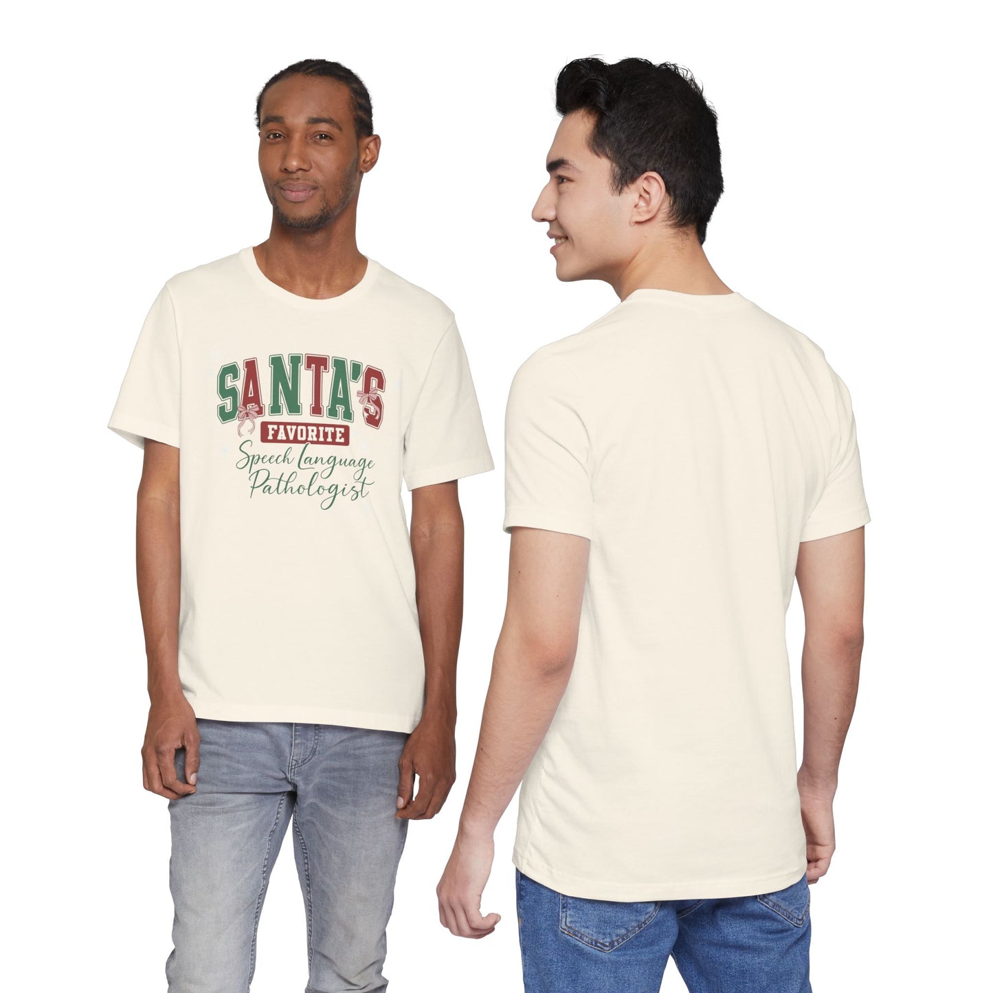 Santa's Favorite Speech Language Pathologist — Christmas Unisex T‑Shirt