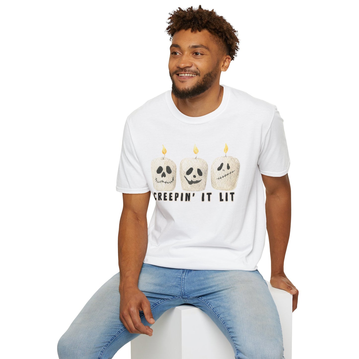 Creepin' it Lit Halloween Themed T-Shirt- Unisex Softstlye