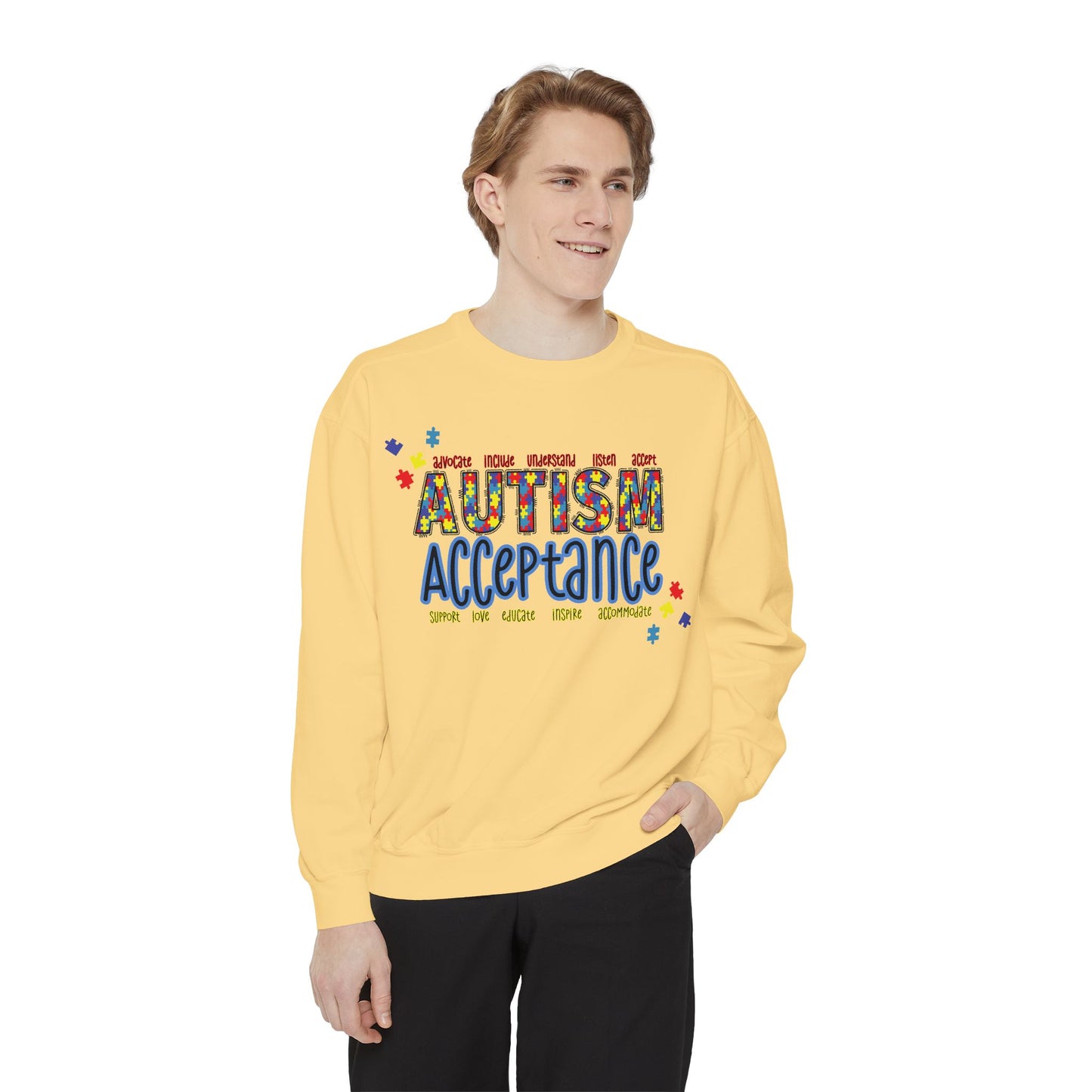 Autism Acceptance Puzzle Piece Sweatshirt — Awareness Collection