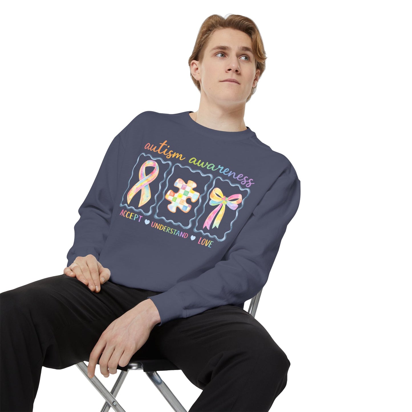 Autism Awareness Sweatshirt — "Accept Understand Love"