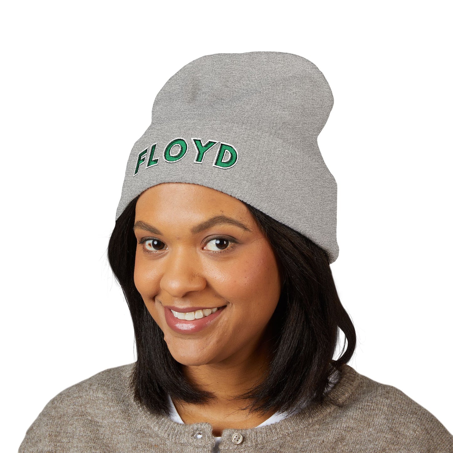 Embroidered 'FLOYD' Cuffed Beanie