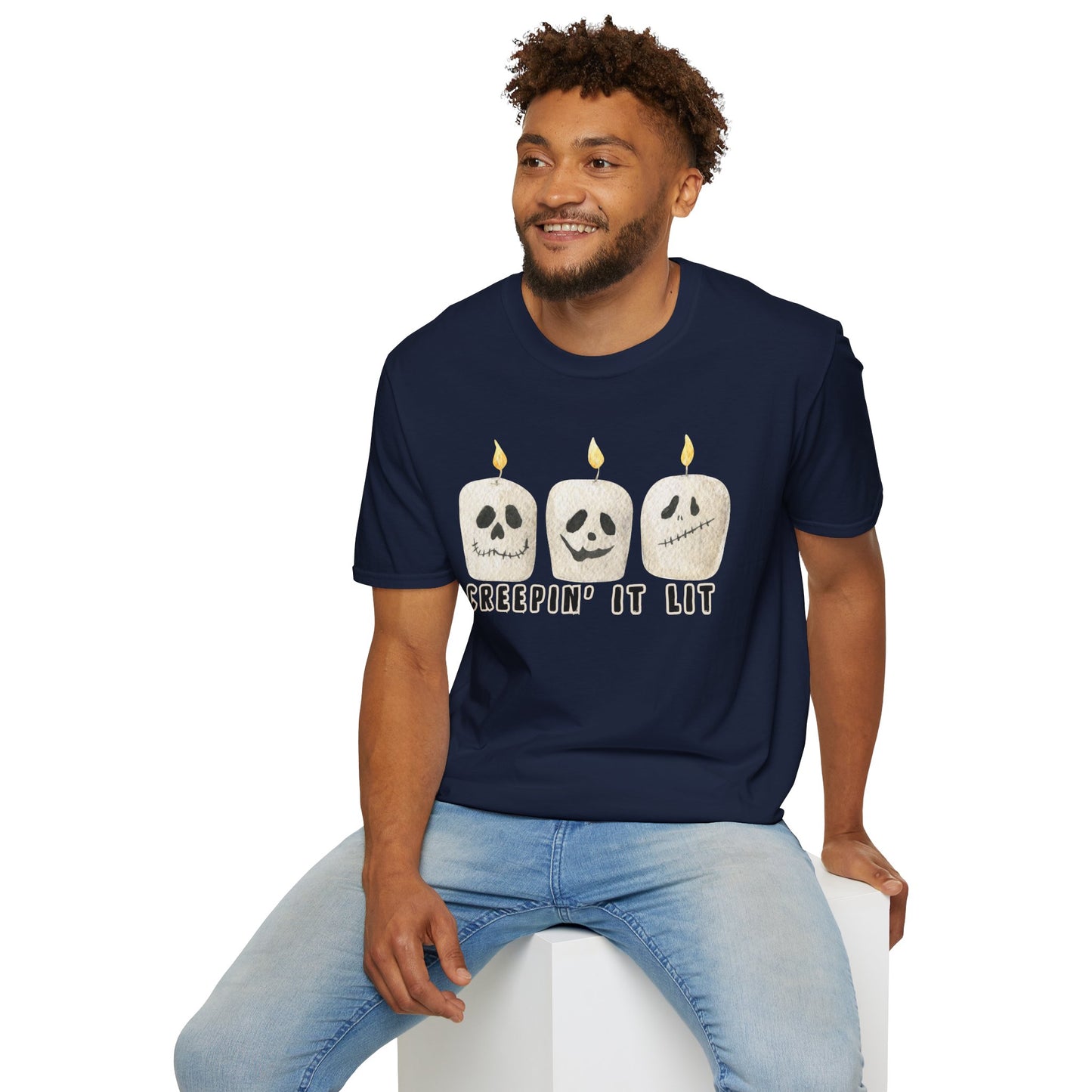 Creepin' it Lit Halloween Themed T-Shirt- Unisex Softstlye