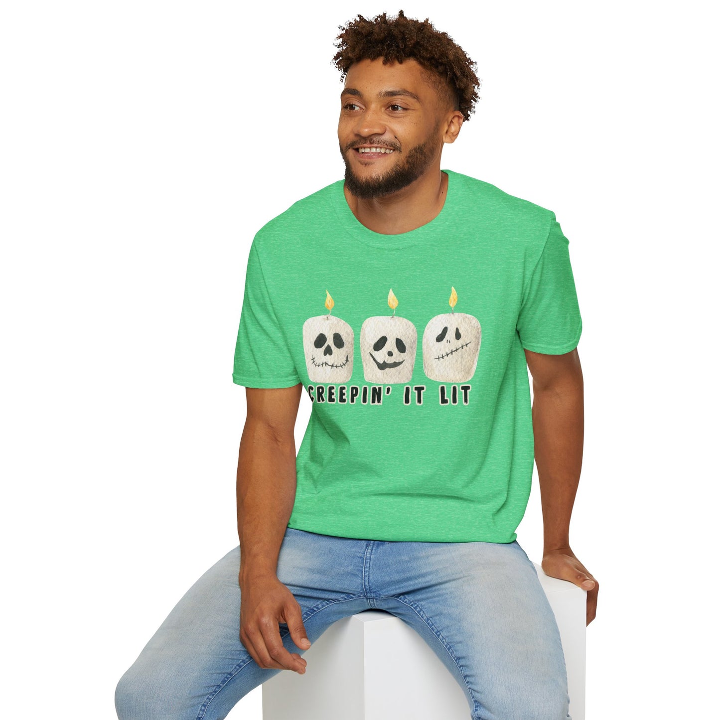 Creepin' it Lit Halloween Themed T-Shirt- Unisex Softstlye