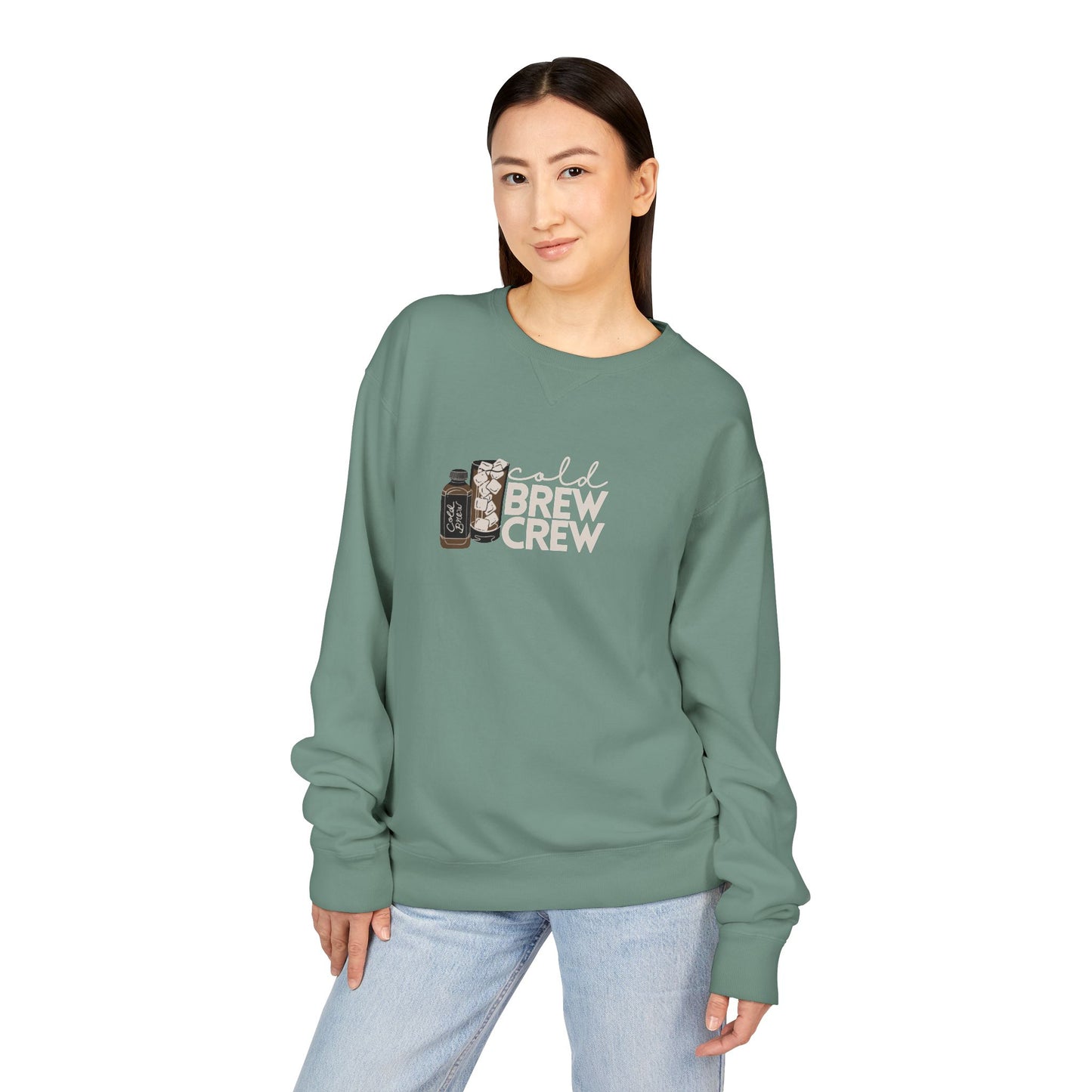 Cold Brew Crew Garment Dyed Sweatshirt, Coffee Lovers Apparel