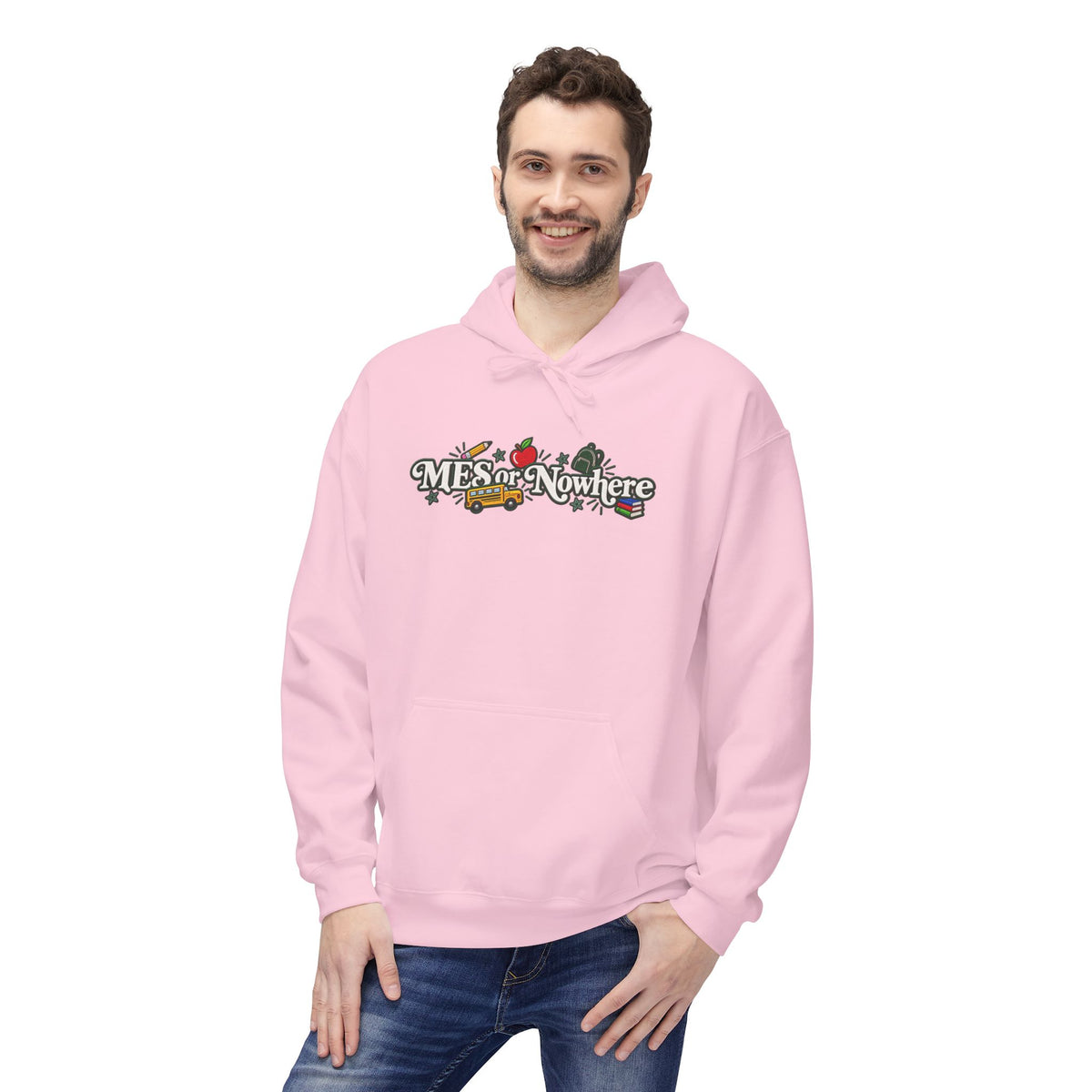 "MES or Nowhere" w/ apple- Moriches Hoodie
