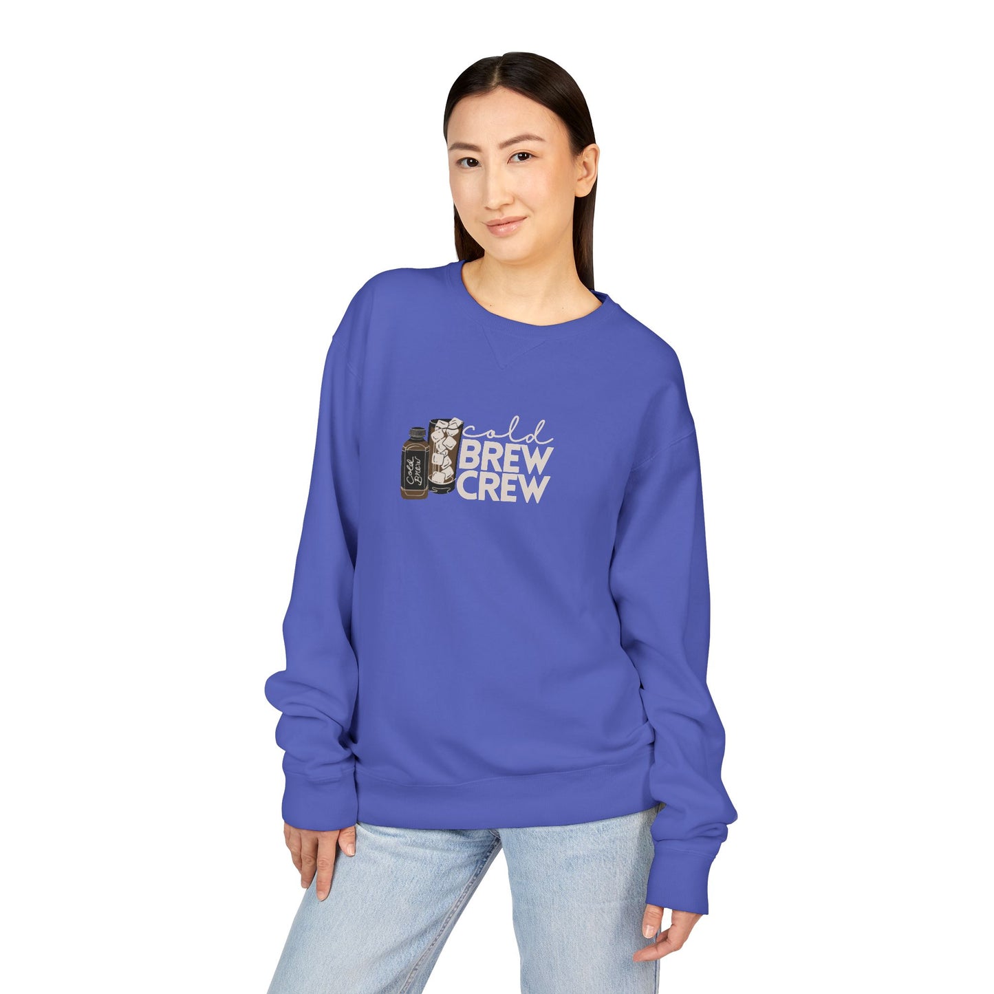 Cold Brew Crew Garment Dyed Sweatshirt, Coffee Lovers Apparel