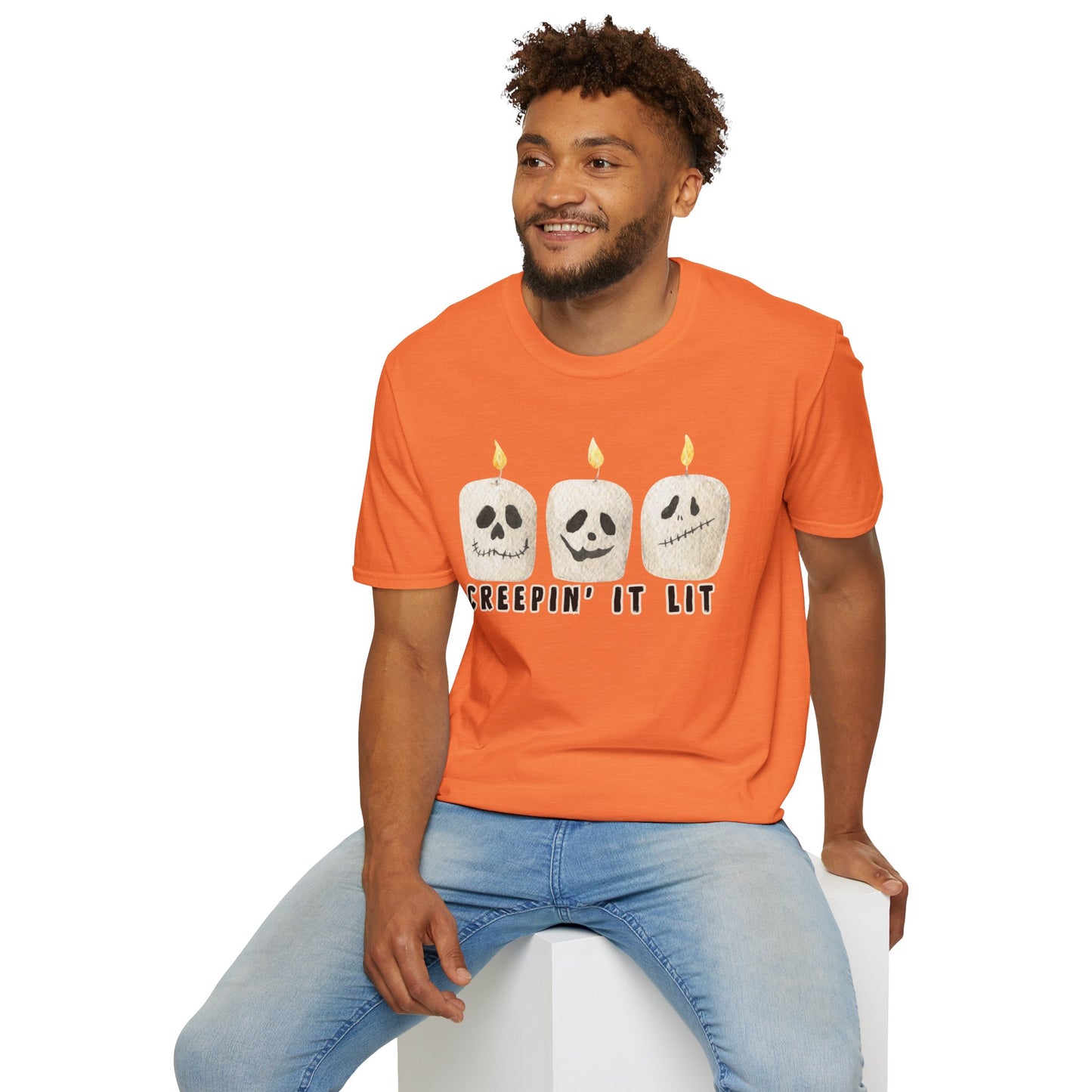 Creepin' it Lit Halloween Themed T-Shirt- Unisex Softstlye