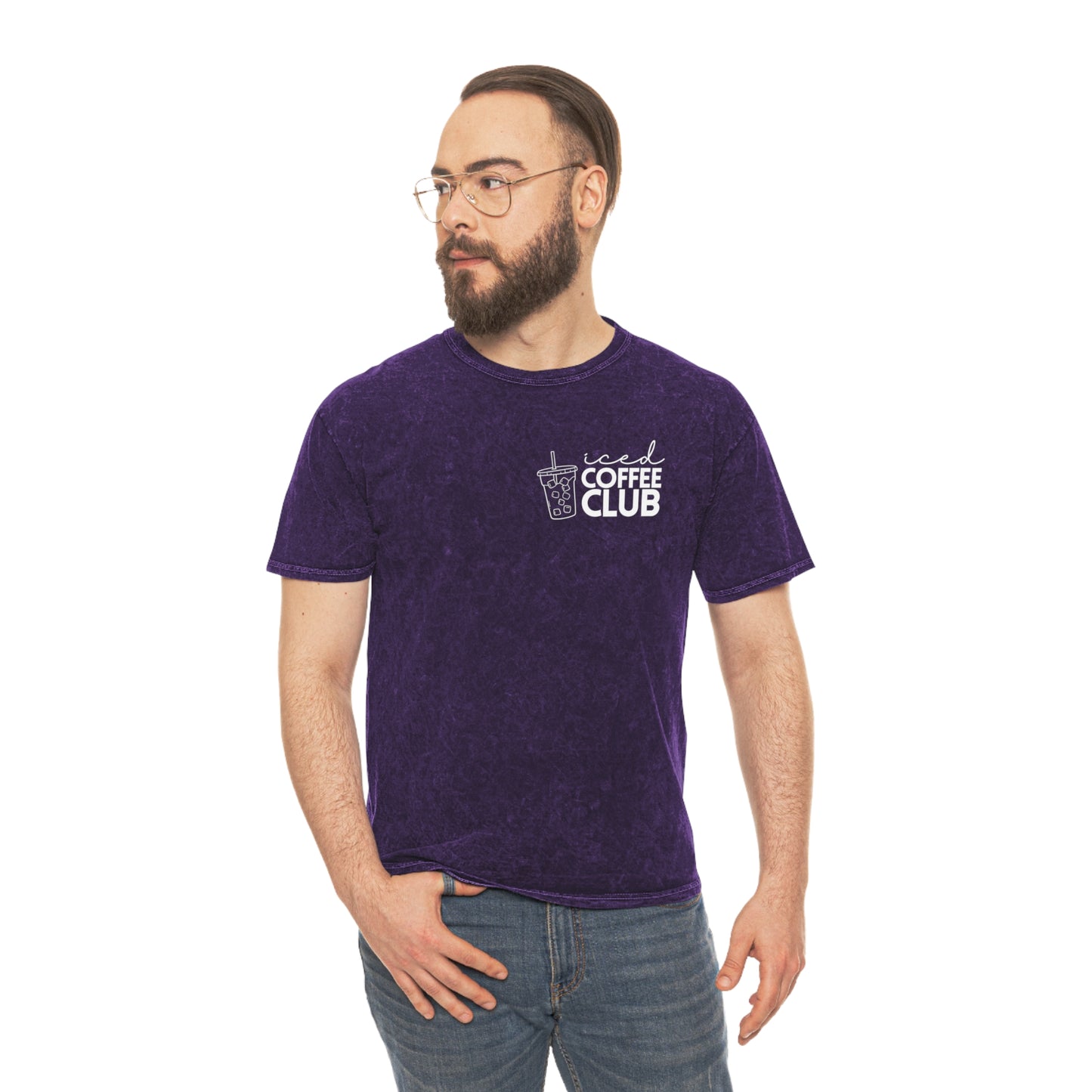 Iced Coffee Club T-Shirt | Unisex Mineral Wash Tee, Coffee Lovers Gift