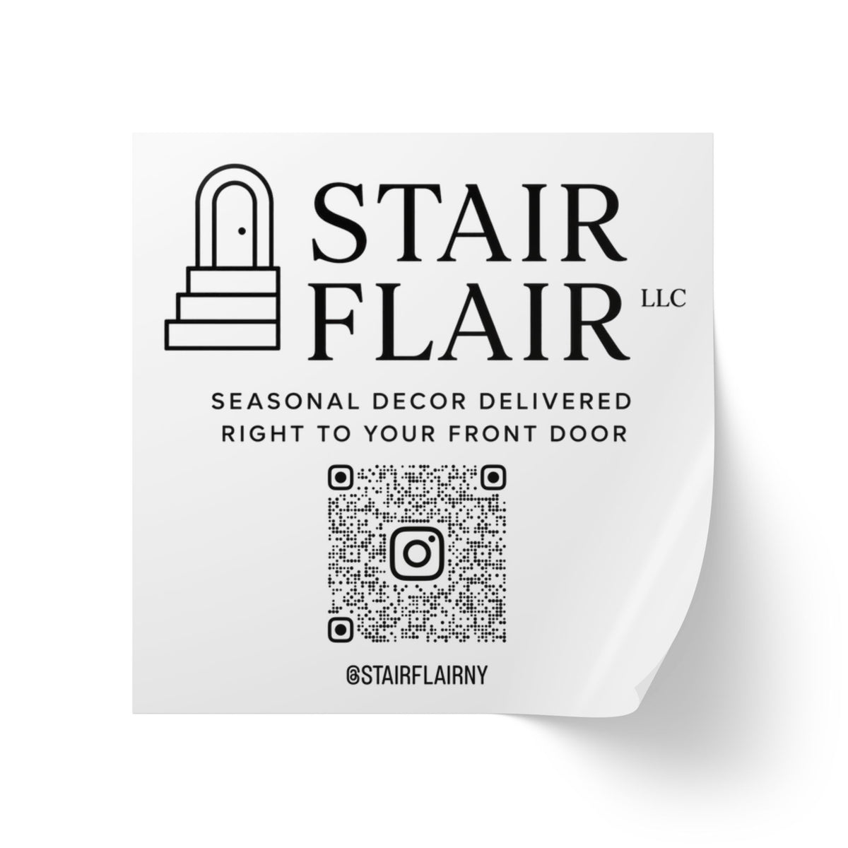Stair Flair - Square Sticker Rolls (White)— Personalized Branded QR Logo Labels