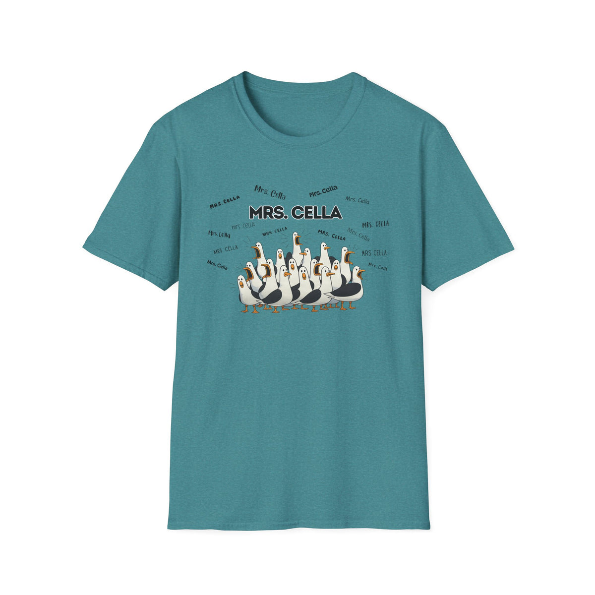 Mrs. Cella- Seagull Crew Graphic T-Shirt — Personalized