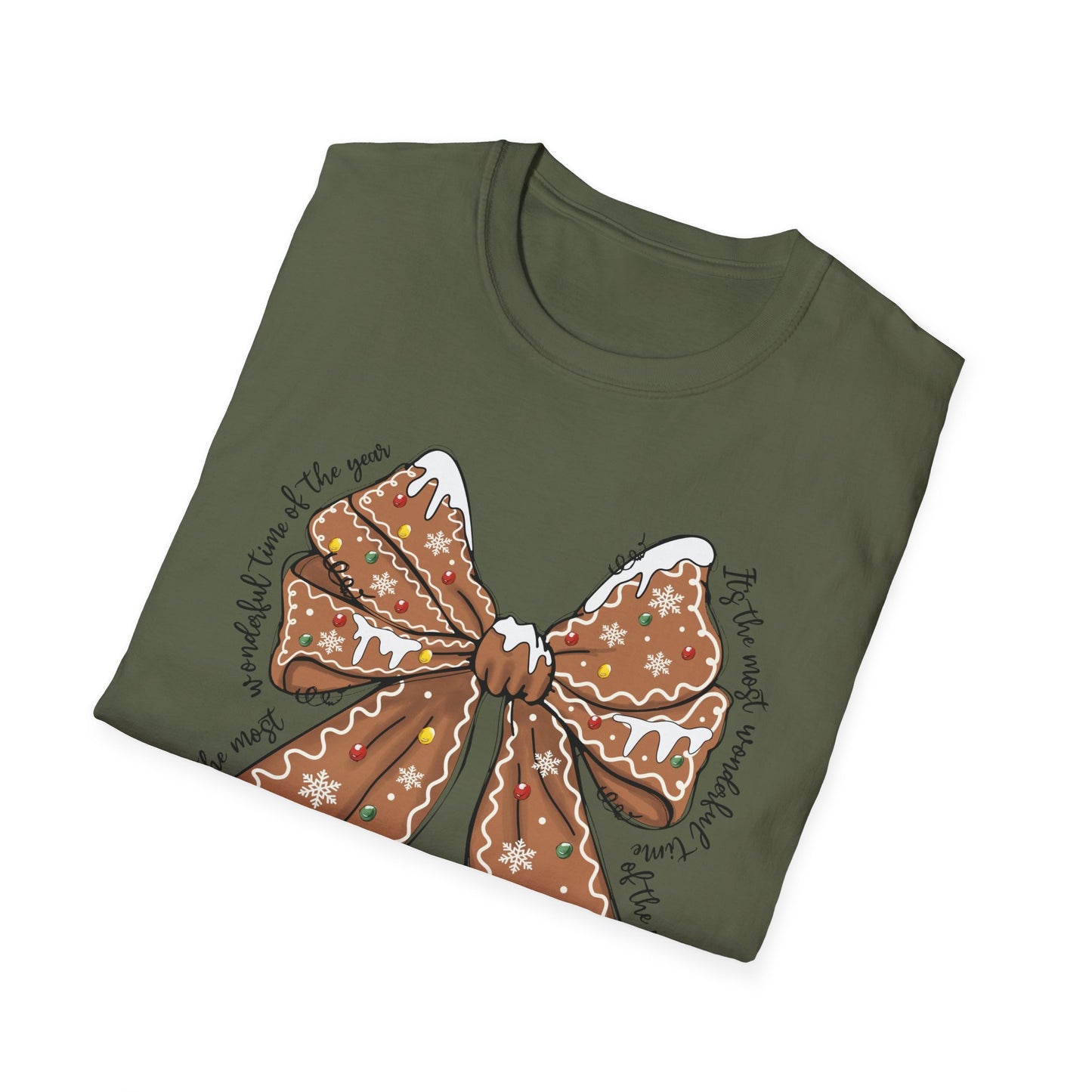 Gingerbread Bow- Christmas Unisex t-shirt