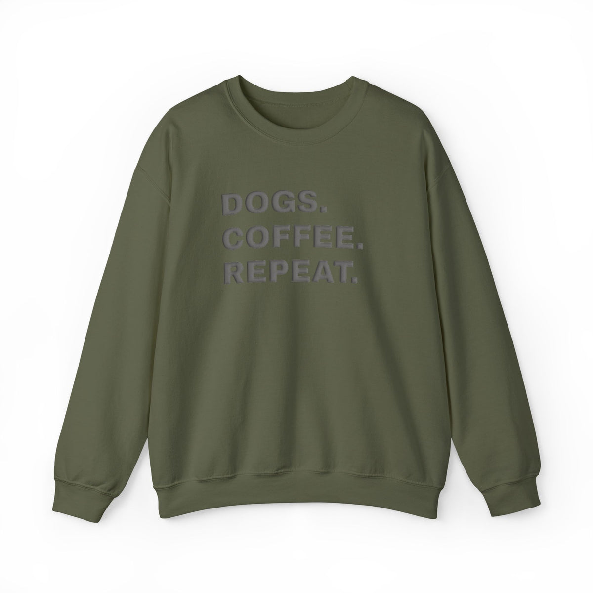 Dogs Coffee Repeat (Puff Print) Sweatshirt- Hound & Home