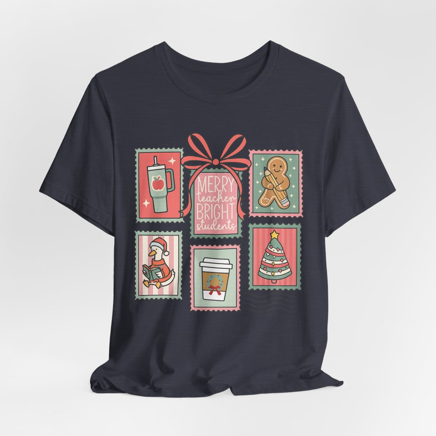 Merry Teacher, Bright Students— Christmas Unisex T‑Shirt