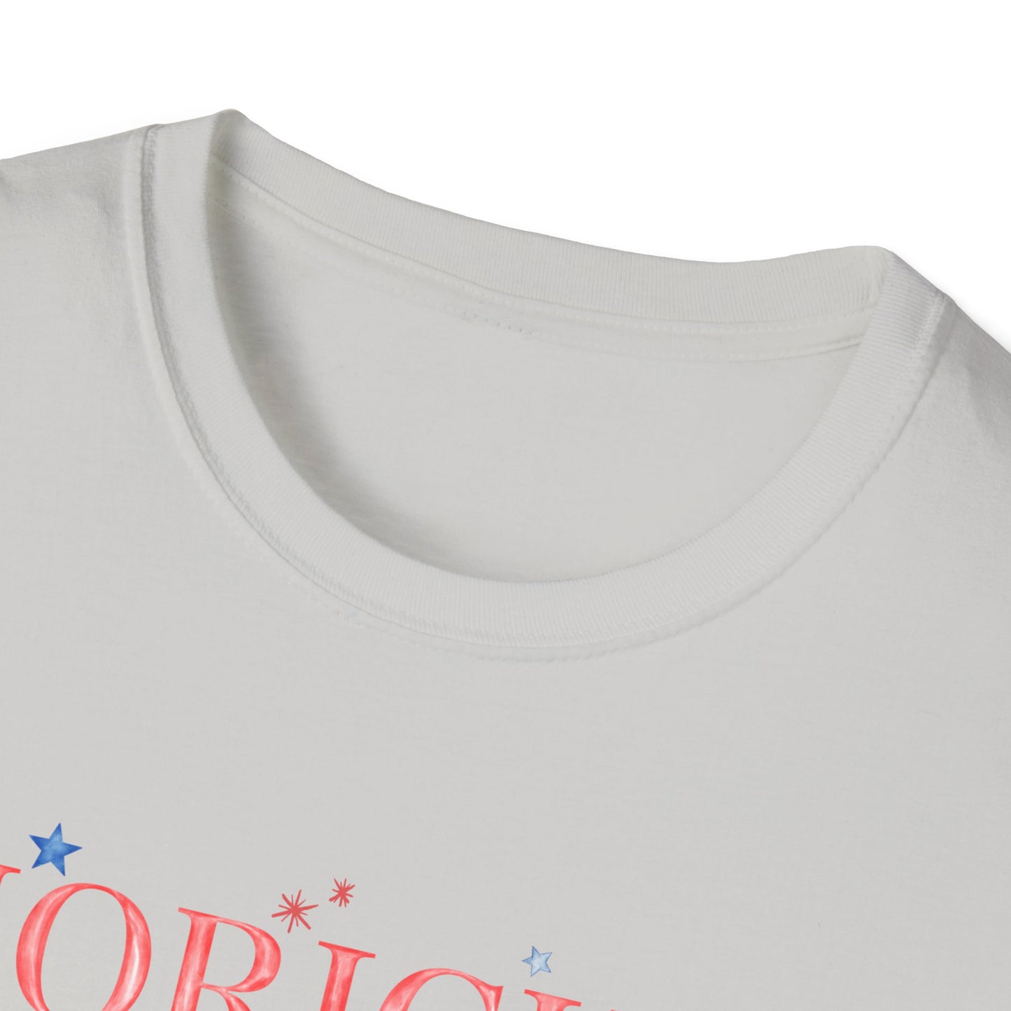 Flag Day Unisex Softstyle T-Shirt with Morichesee Shines Bright in Stars + Stripes Design- Holiday