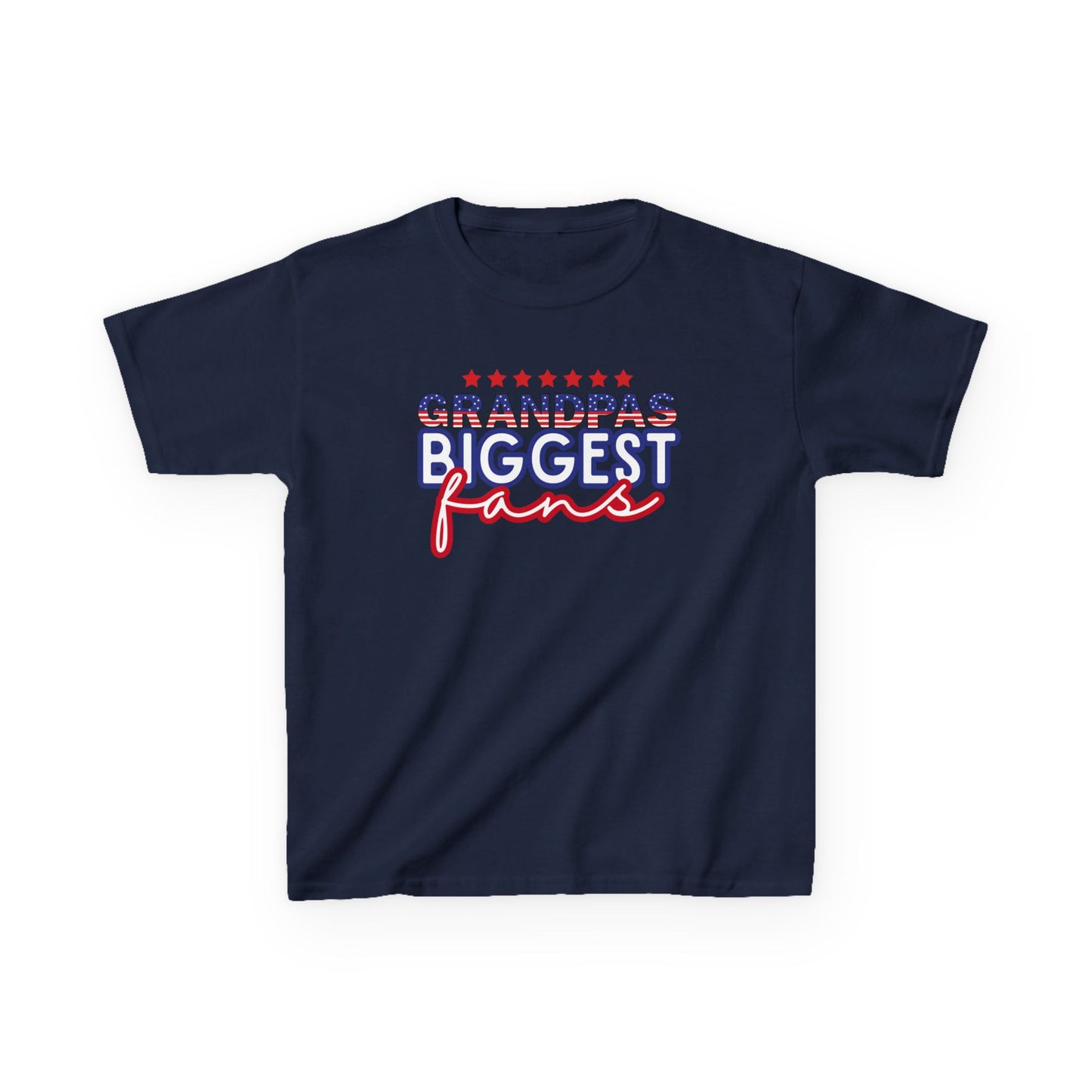 Custom Grandpa's Biggest Fans Kids T-Shirt - Jolly 70 Design, Perfect for Family Gatherings!