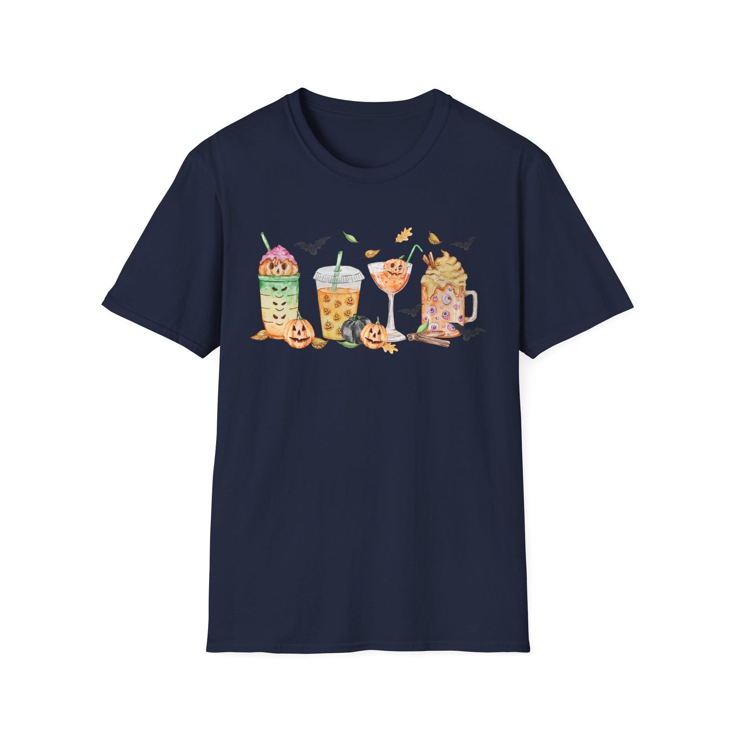 Halloween Beverage Themed T-Shirt- Unisex Softstlye