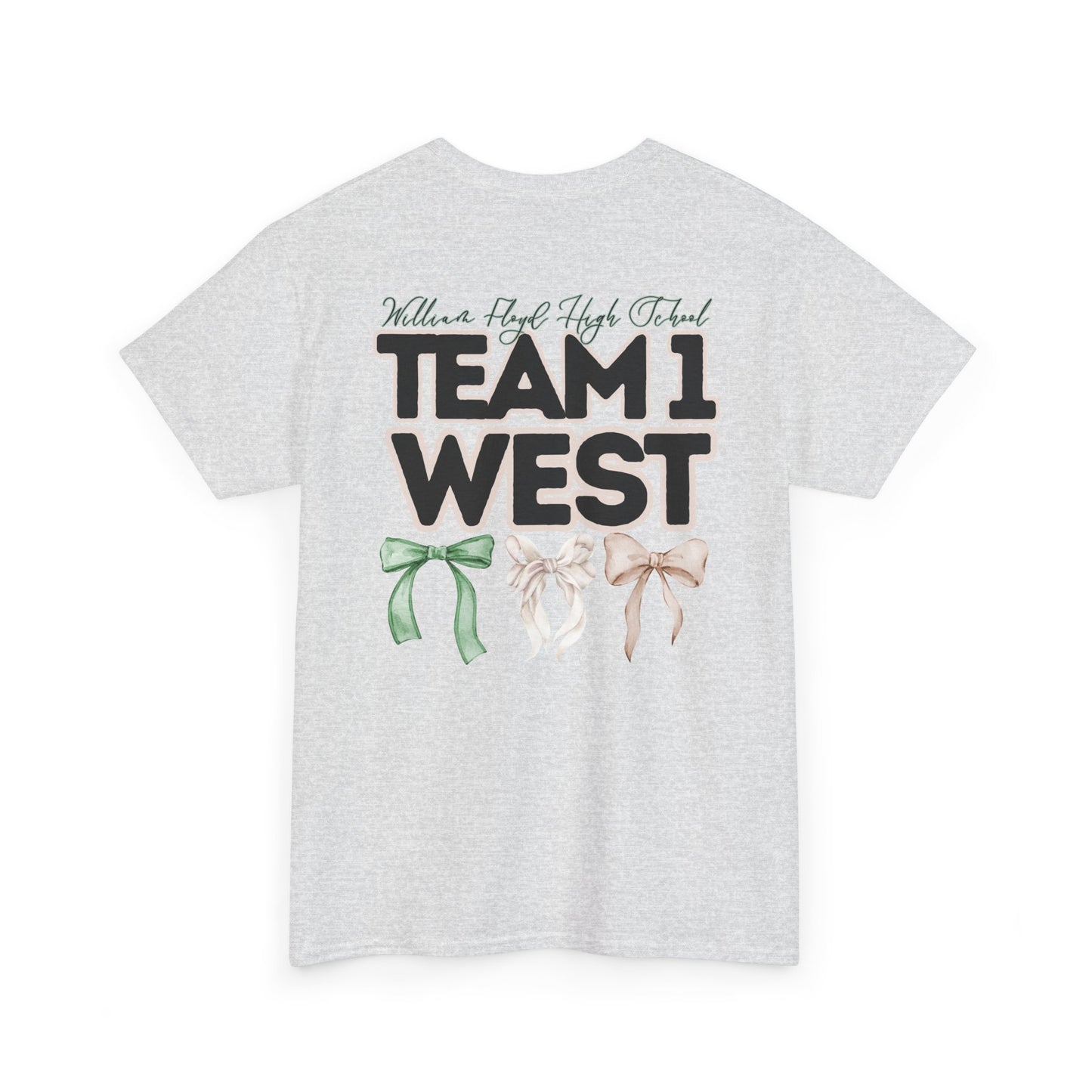 WFHS- TEAM 1 WEST- Floyd Strong Teacher and Bows- Unisex Heavy Cotton Tee with Bow Design