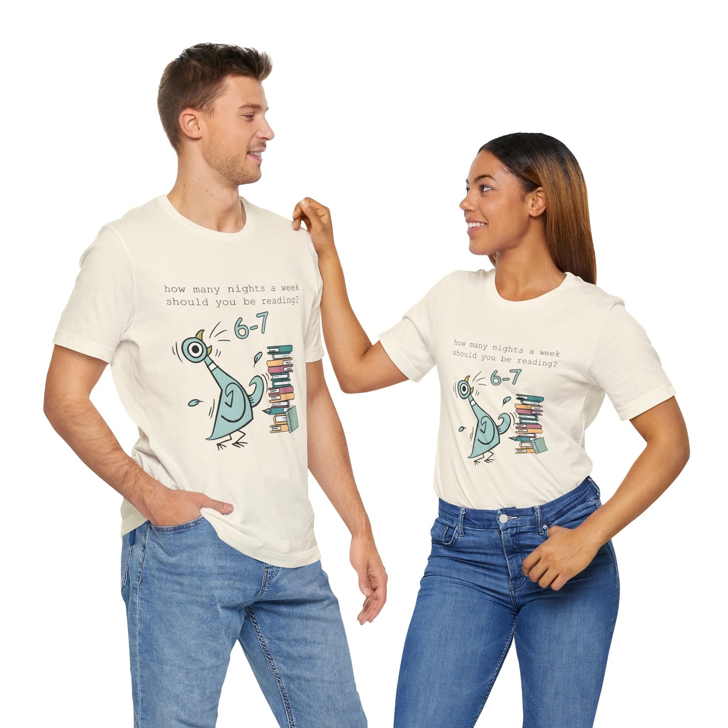 Pigeon Reading- 6 7 — Teacher Unisex T‑Shirt