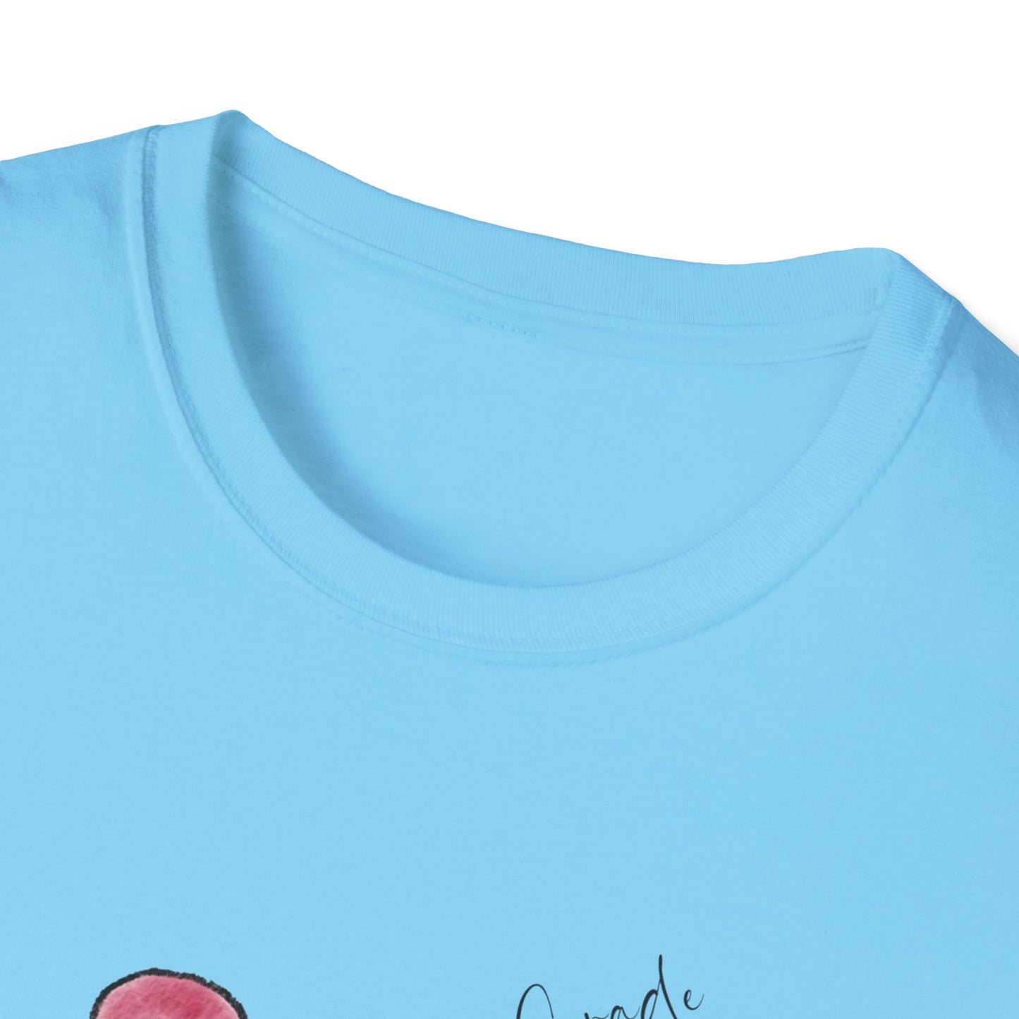 3rd Grade- Checkered Bow + Pencil- Teacher Tee- Softstyle Unisex Tee