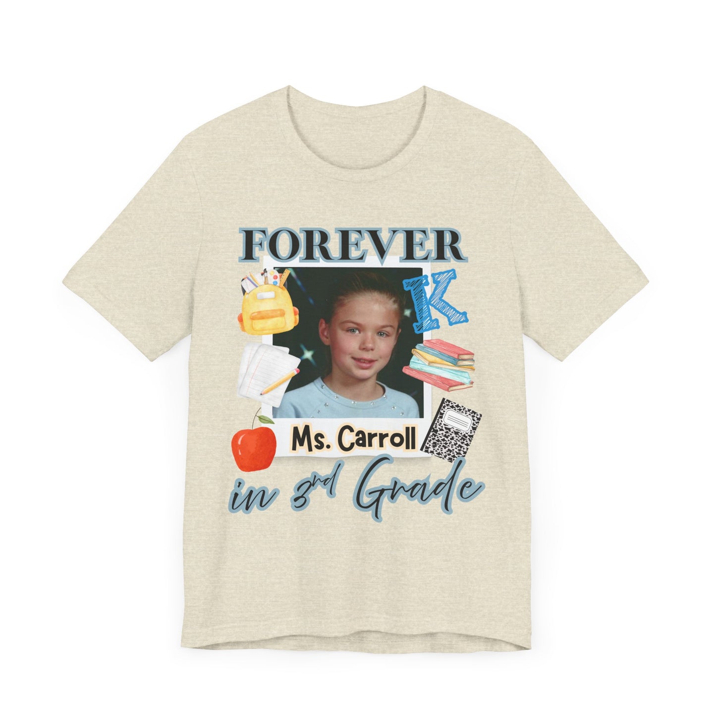Kristi- Personalized Forever in 3rd Grade Teacher Tee - Personalized Unisex Jersey Shirt