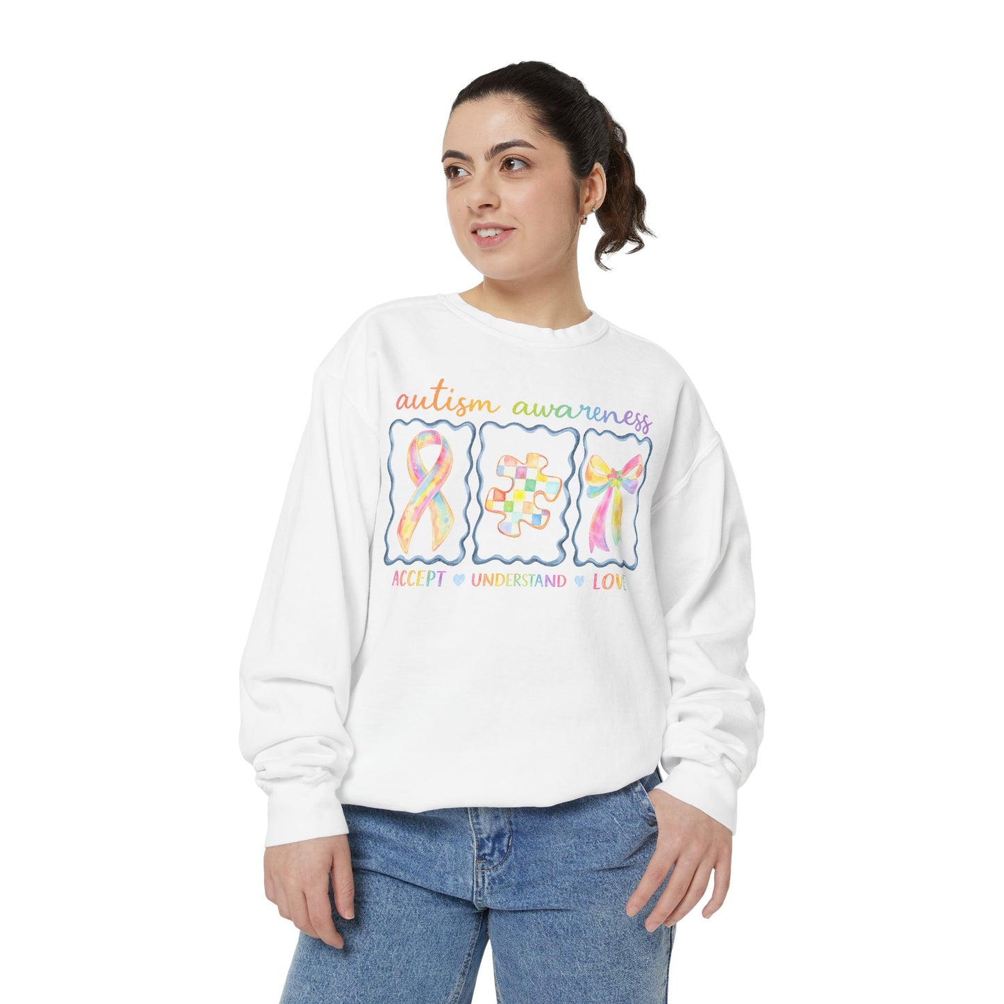 Autism Awareness Sweatshirt — "Accept Understand Love"