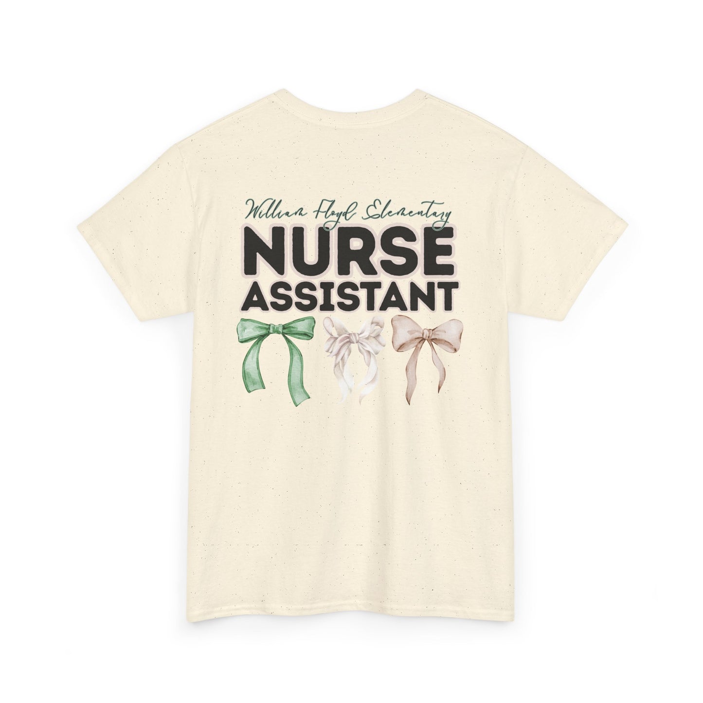 WFE Nurse Assistant and Bows- Unisex Heavy Cotton Tee with Bow Design