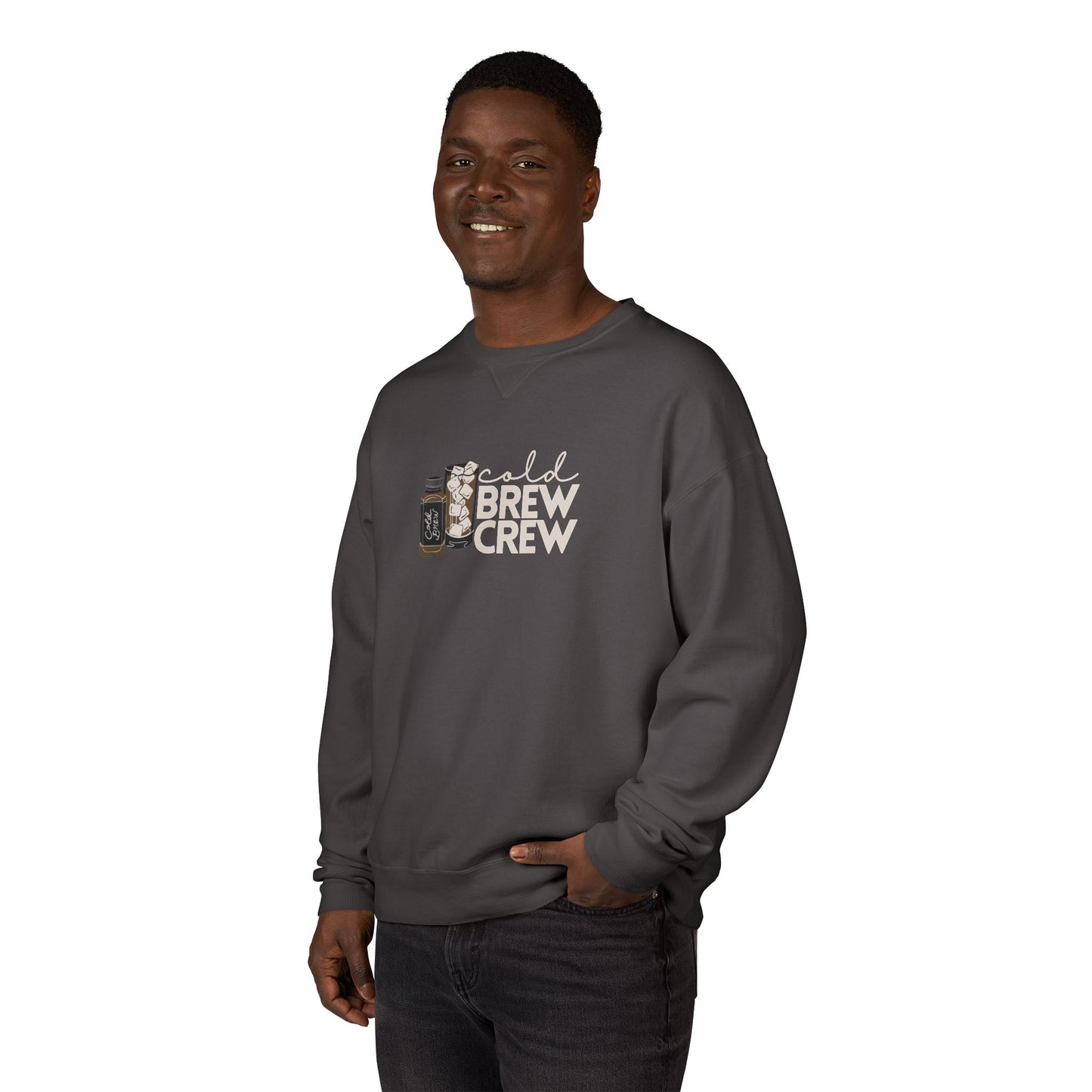 Cold Brew Crew Garment Dyed Sweatshirt, Coffee Lovers Apparel
