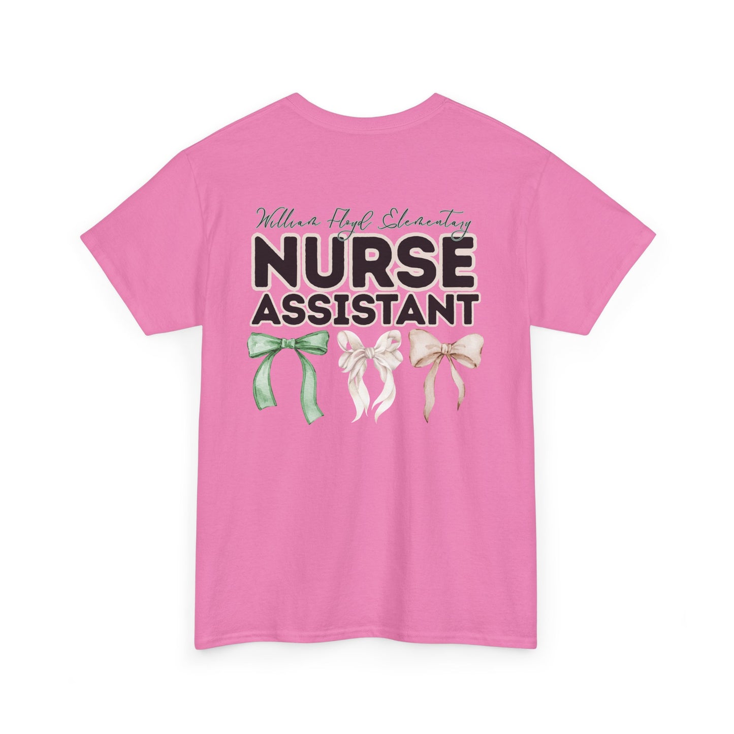 WFE Nurse Assistant and Bows- Unisex Heavy Cotton Tee with Bow Design