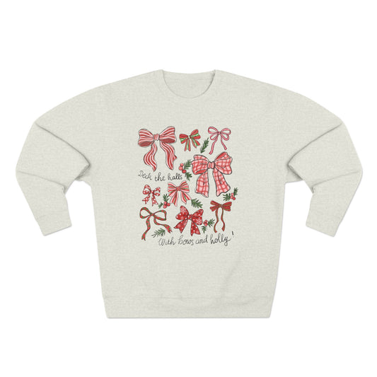 Holly Jolly Bows-Unisex Crewneck Sweatshirt- Christmas