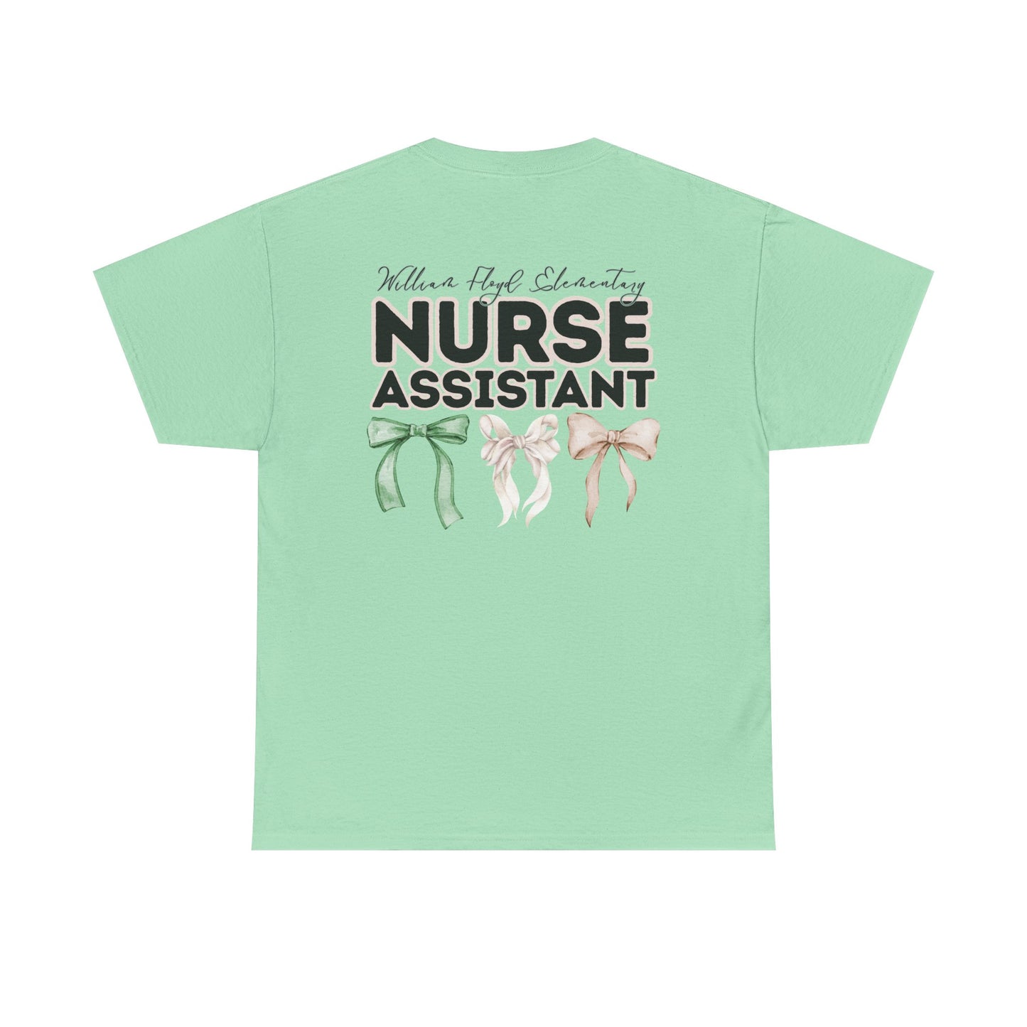 WFE Nurse Assistant and Bows- Unisex Heavy Cotton Tee with Bow Design
