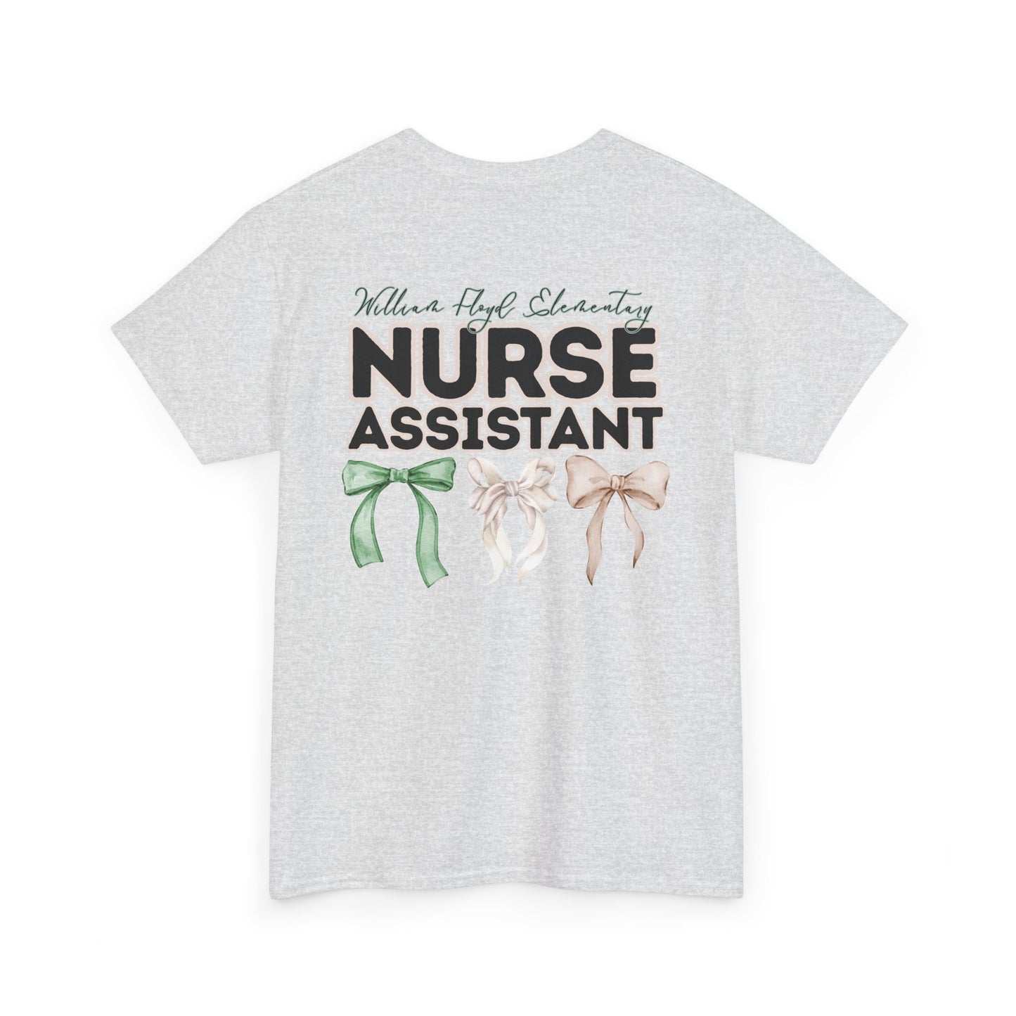 WFE Nurse Assistant and Bows- Unisex Heavy Cotton Tee with Bow Design